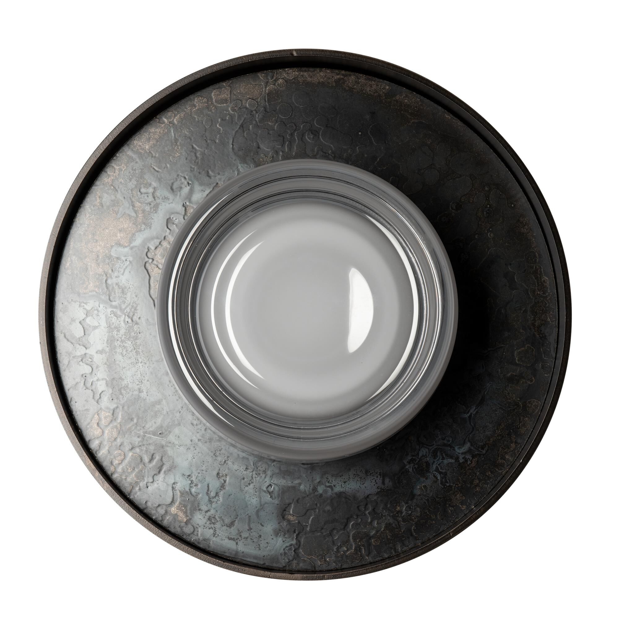 Shown in Dark Smoke finish and Clear glass and Clear Steel accent