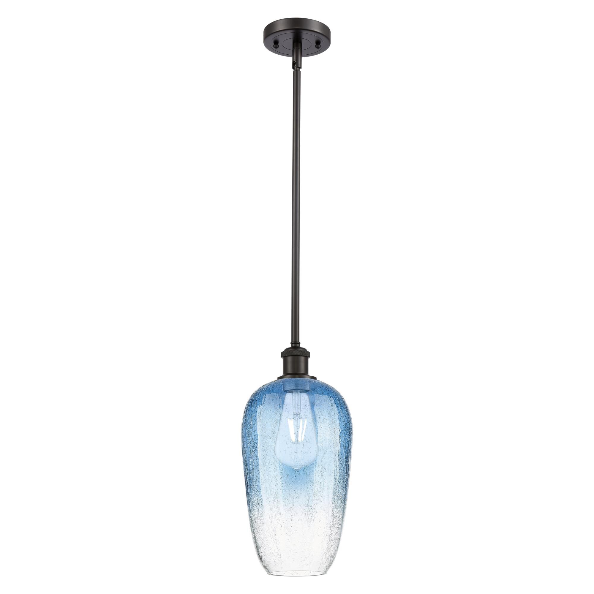 Shown in Oil Rubbed Bronze finish and Sapphire Blue glass