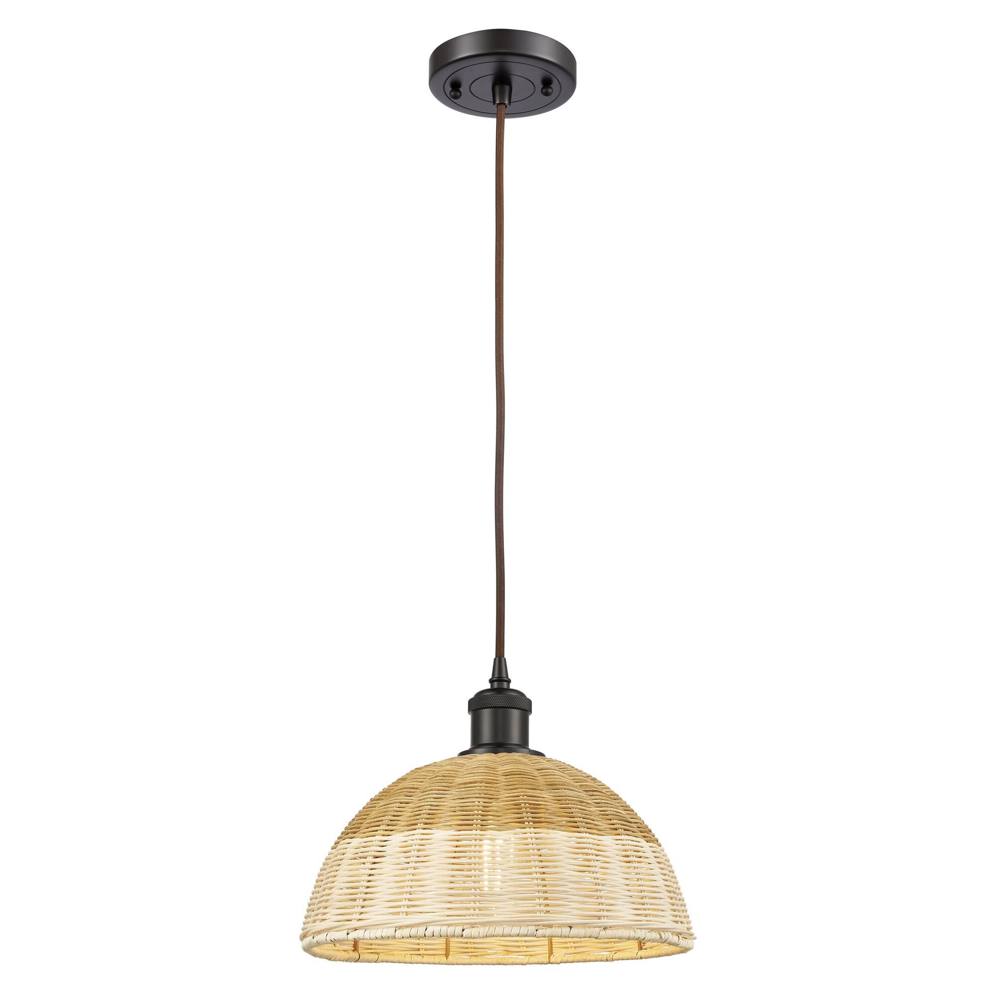 Shown in Oil Rubbed Bronze finish and Natural shade