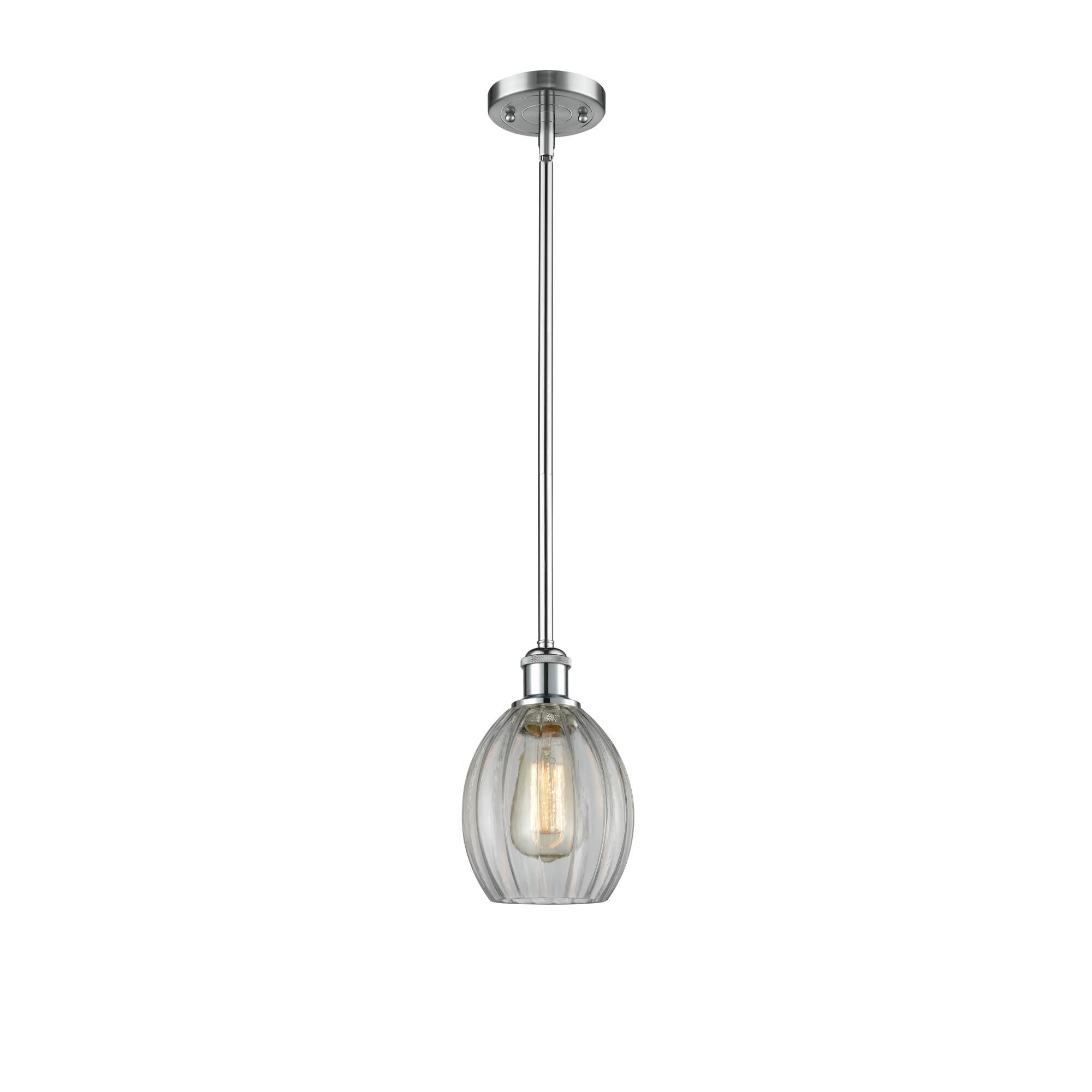 Shown in Polished Chrome finish and Clear Fluted glass