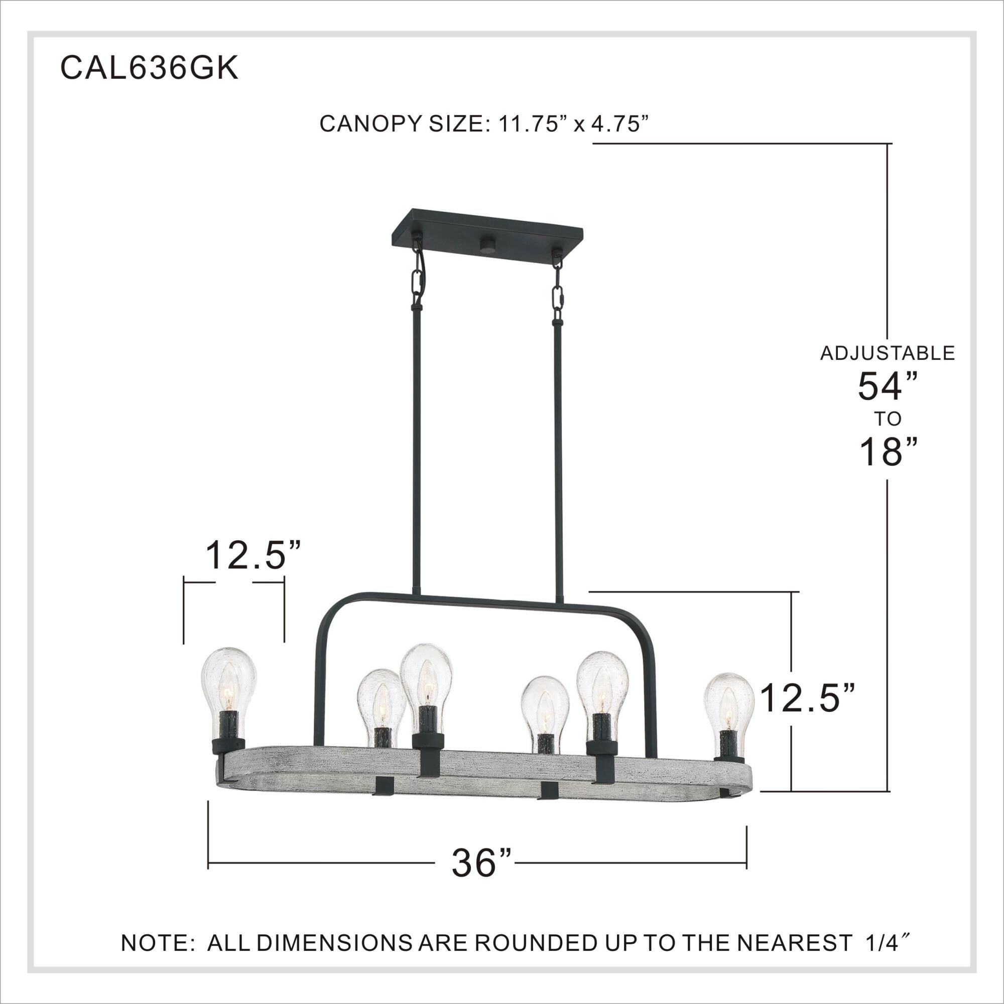 36 Inch 6 Light Linear Suspension Light by Quoizel