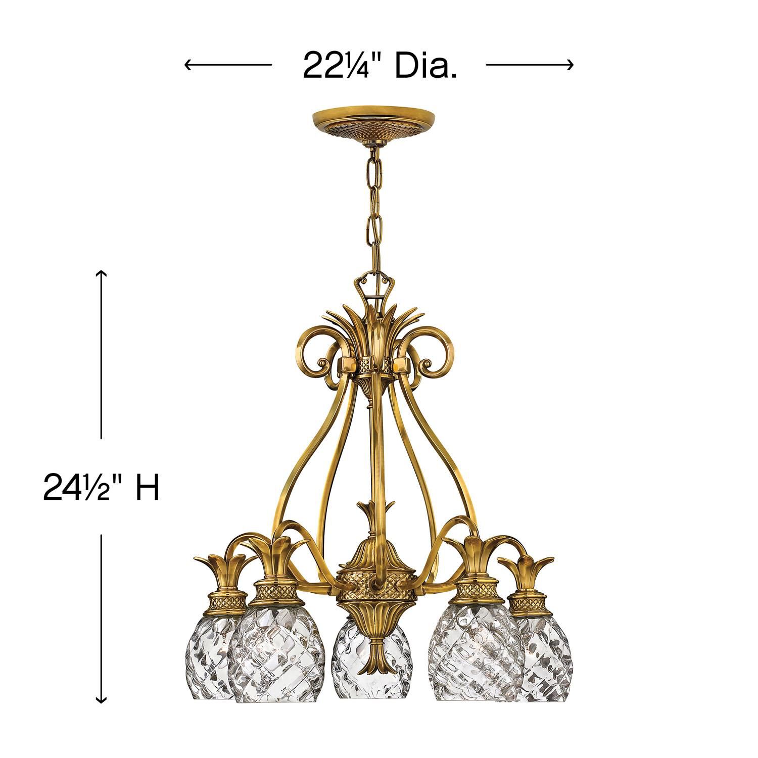 Plantation 22 Inch 5 Light Chandelier by Hinkley Lighting