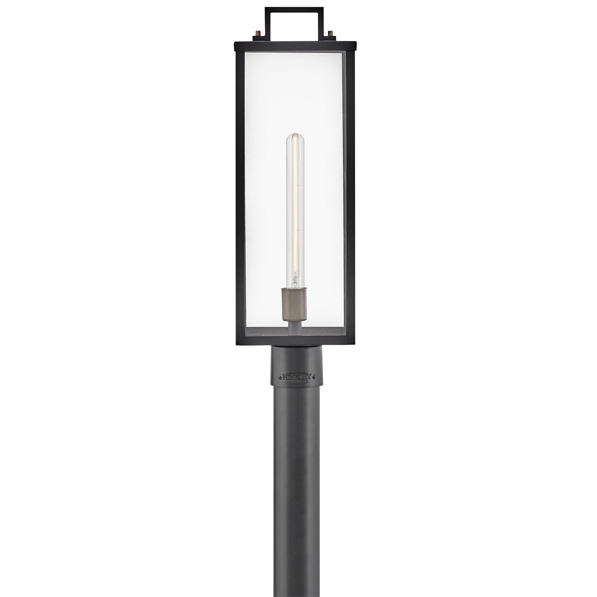 Shown in Black finish and Clear glass and Burnished Bronze accent