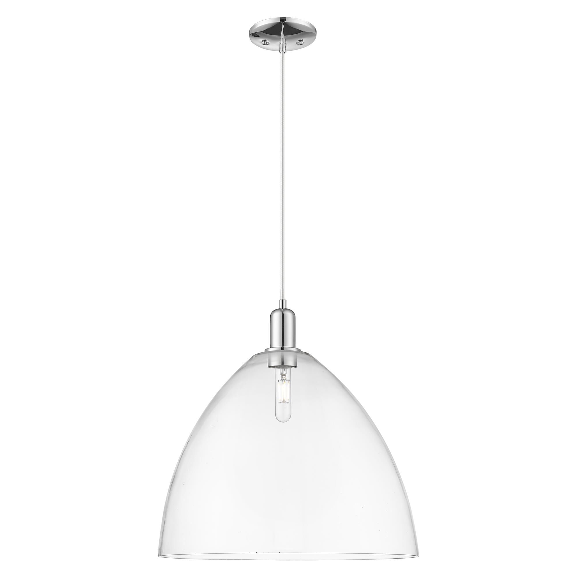 Shown in Polished Chrome finish and Clear glass
