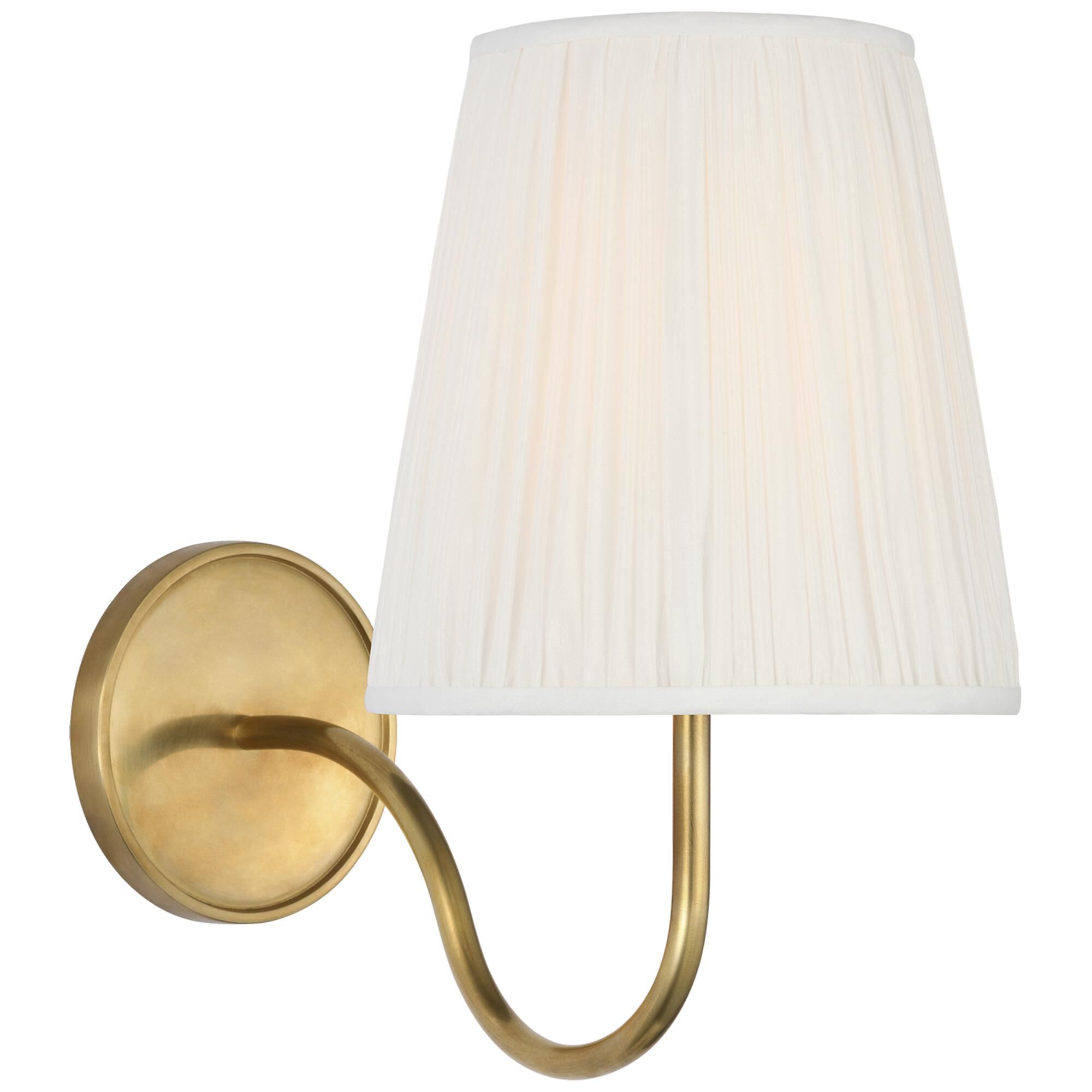 Shown in Hand-Rubbed Antique Brass finish and Silk Pleat shade