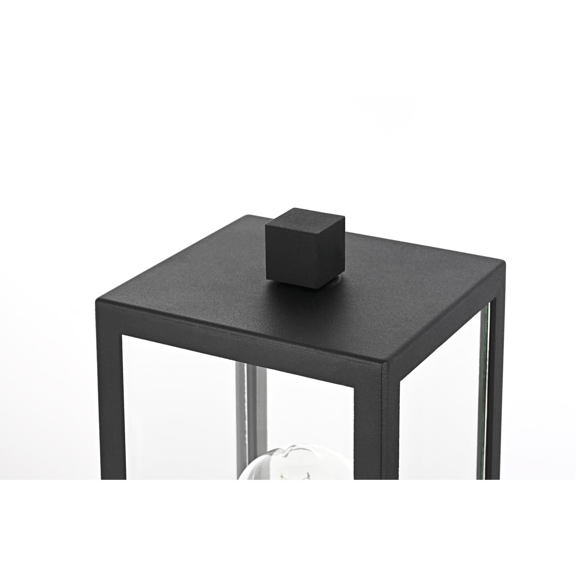 Shown in Black finish and Clear glass