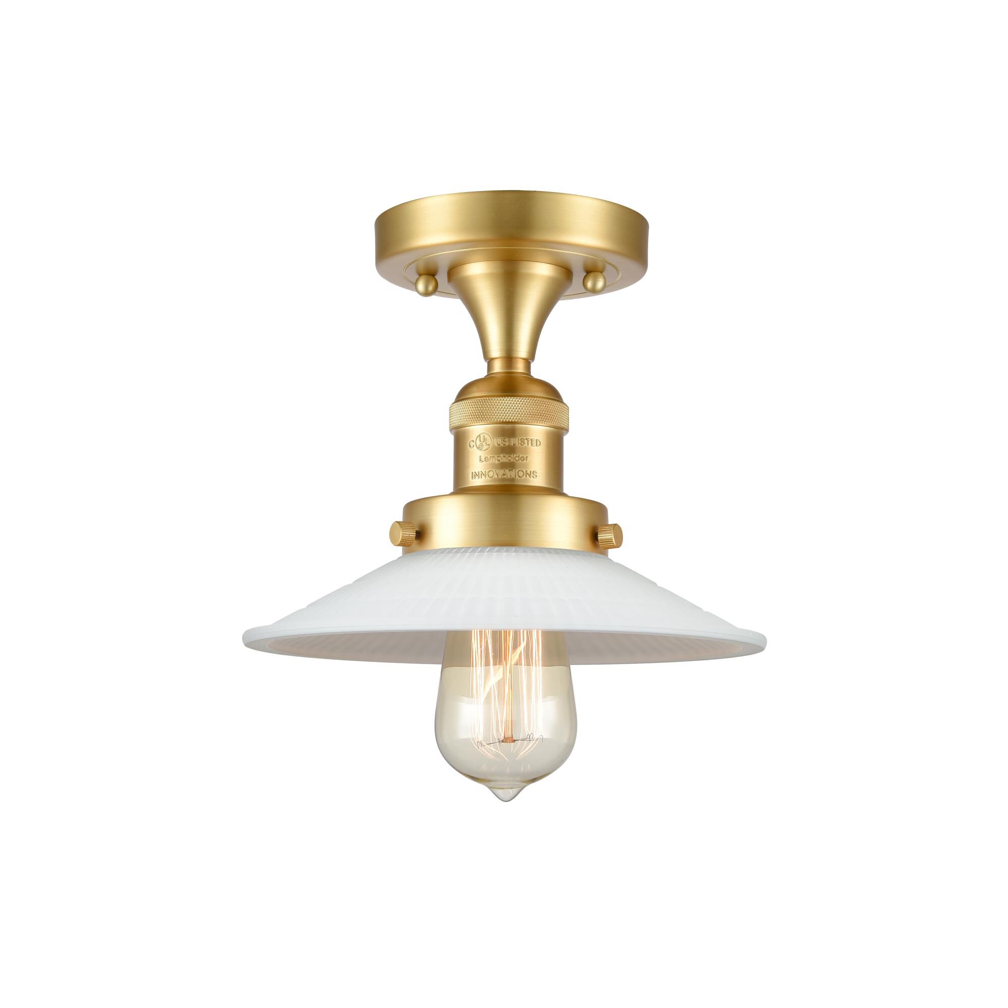 Bruno Marashlian Halophane 8 Inch 1 Light LED Semi Flush Mount by Innovations Lighting