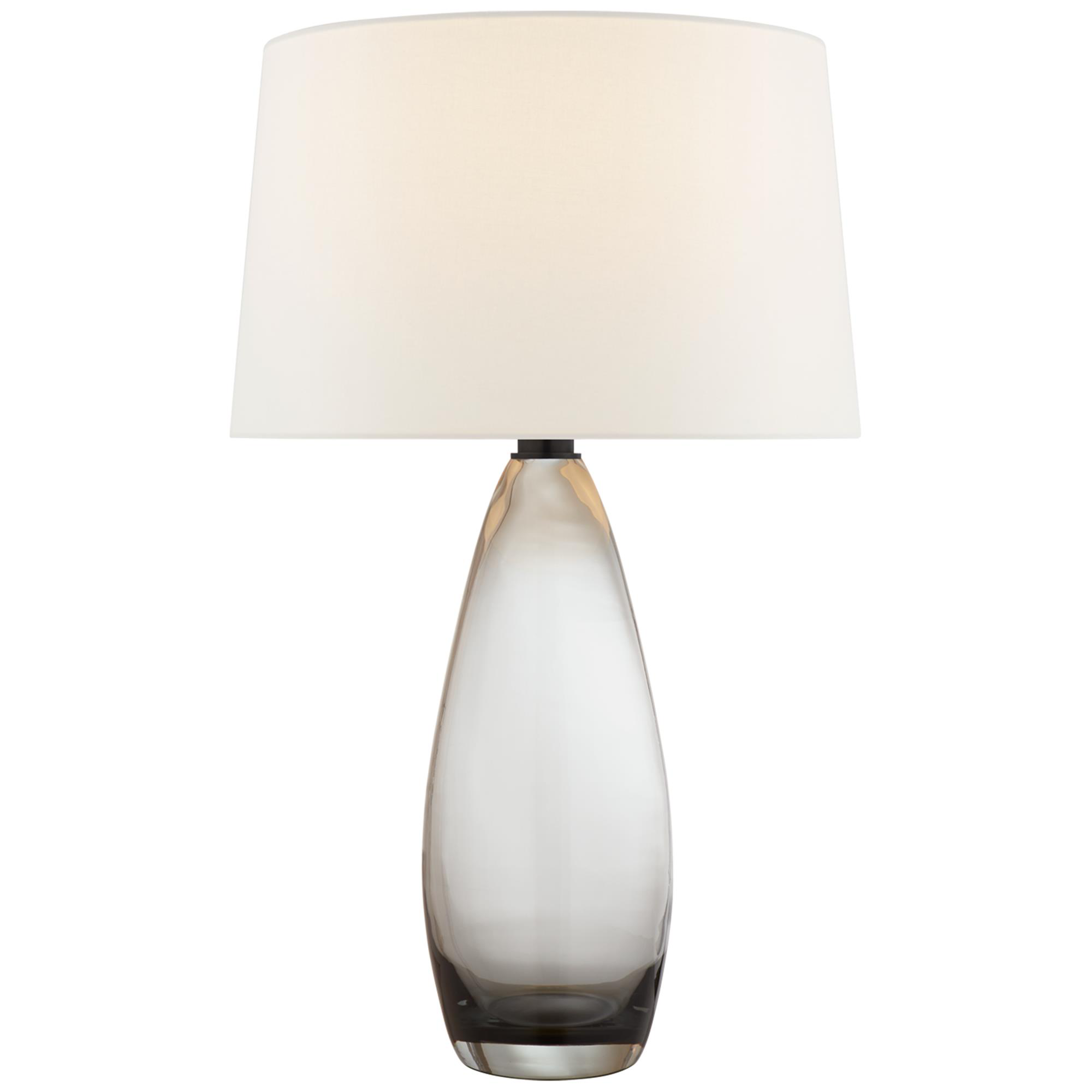 Shown in Smoked Glass finish and Linen shade