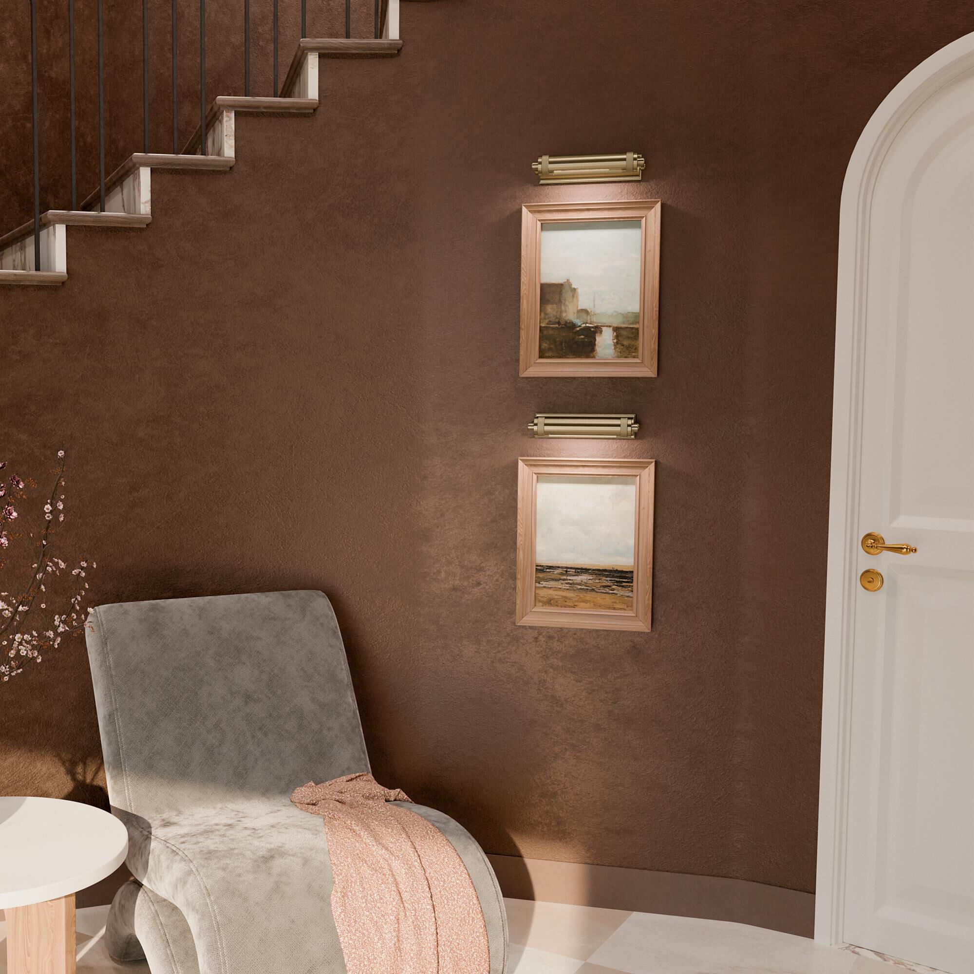 Shown in Champagne Bronze finish and Metal shade