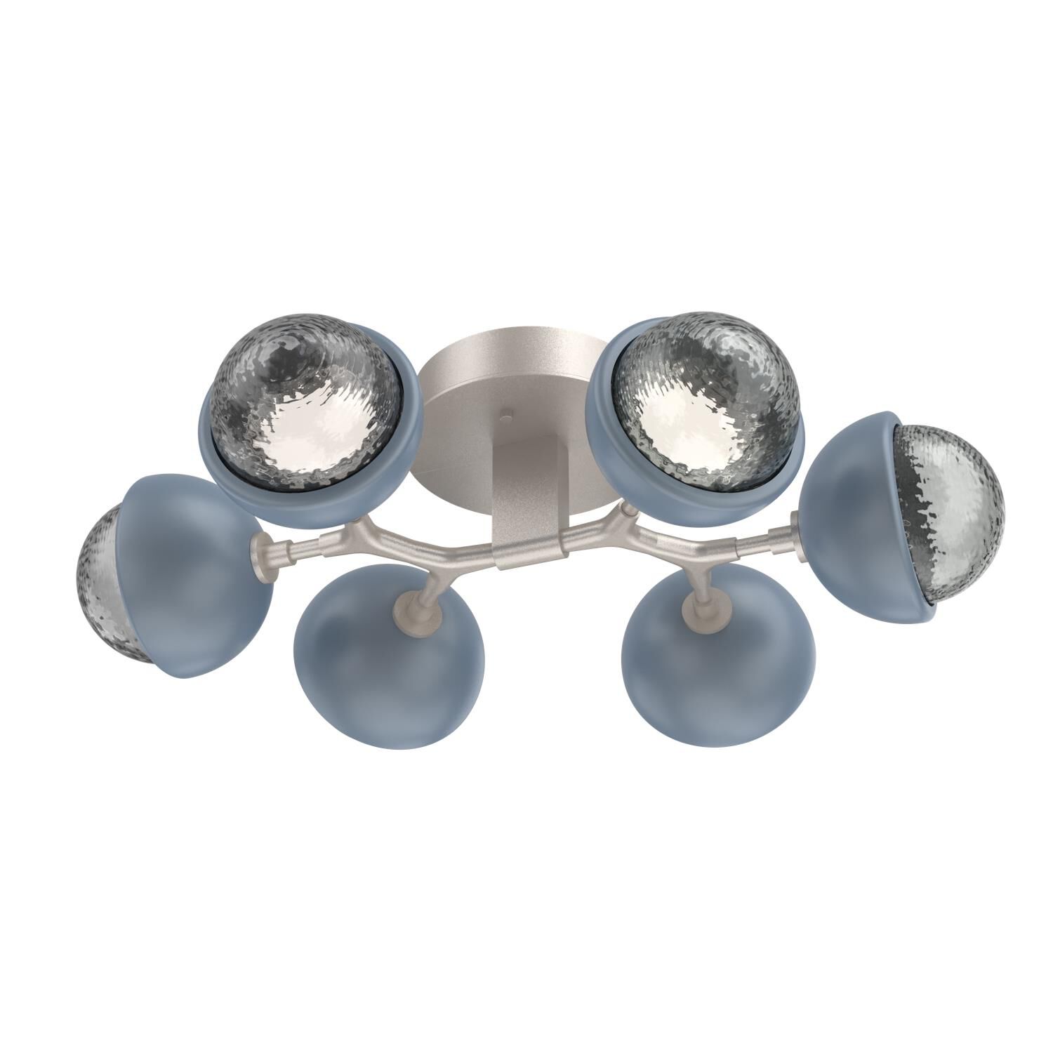 Shown in Beige Silver finish and Smoke glass and Poppy Blue accent