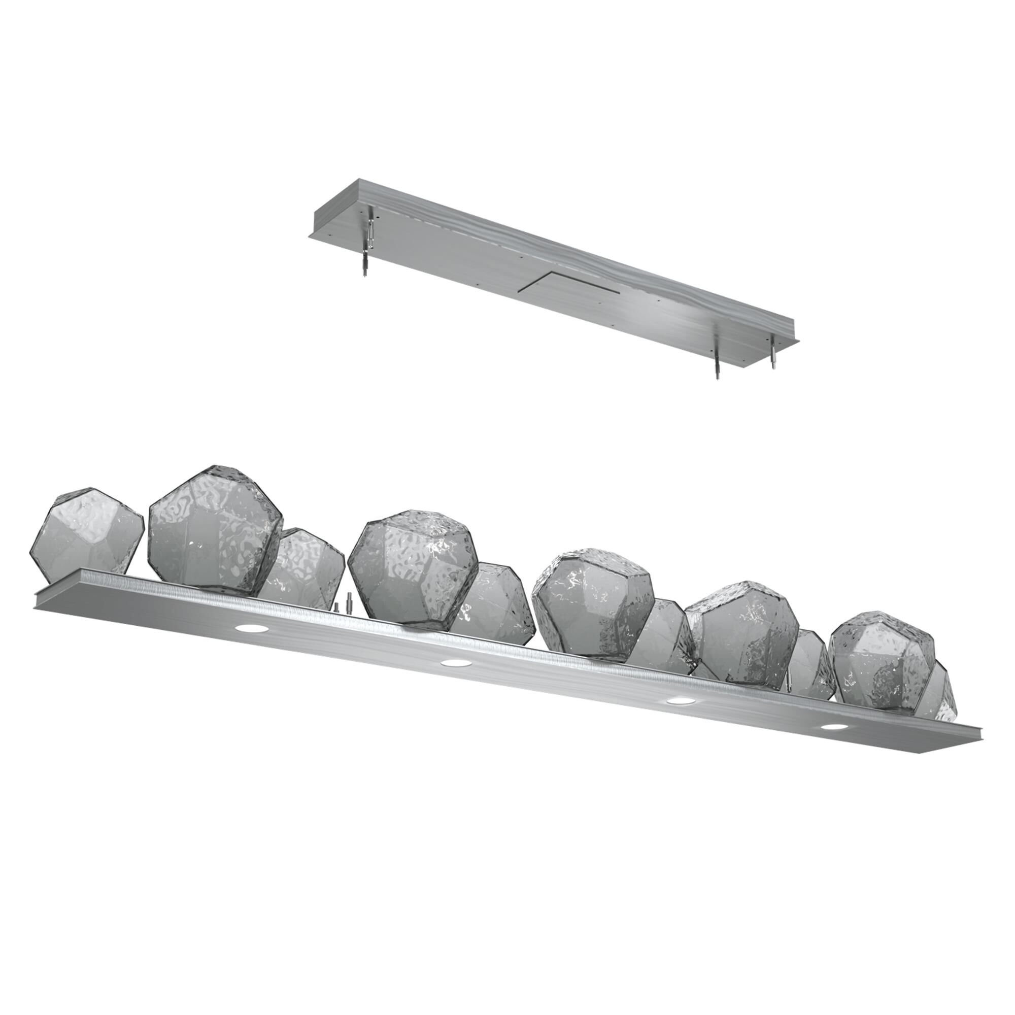 Shown in Satin Nickel finish and Smoke glass