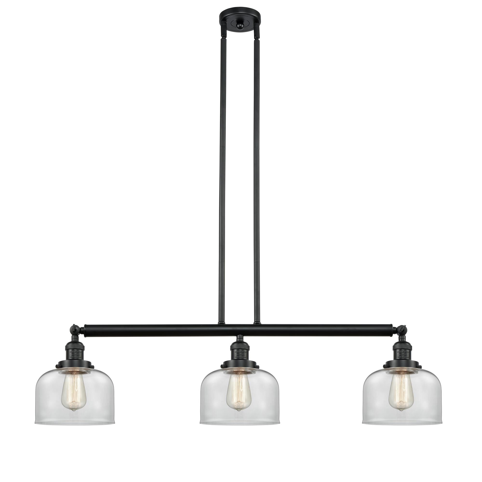 Bruno Marashlian Large Bell 41 Inch 3 Light Linear Suspension Light by Innovations Lighting