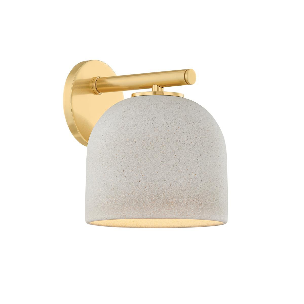 Shown in Aged Brass and Ceramic Cream Pebble finish
