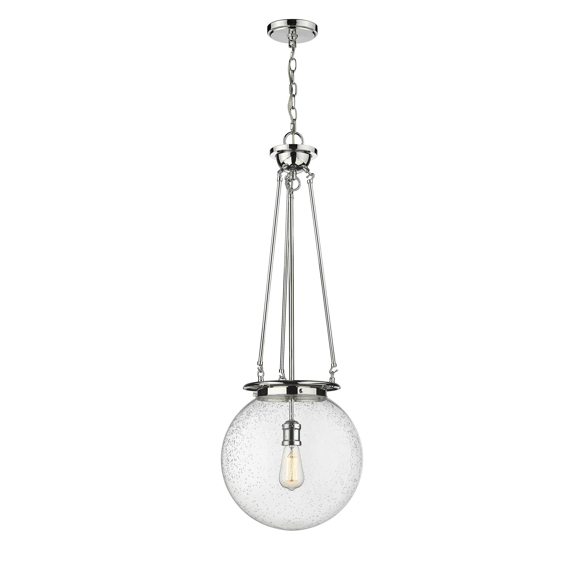 Shown in Polished Chrome finish and Seedy glass
