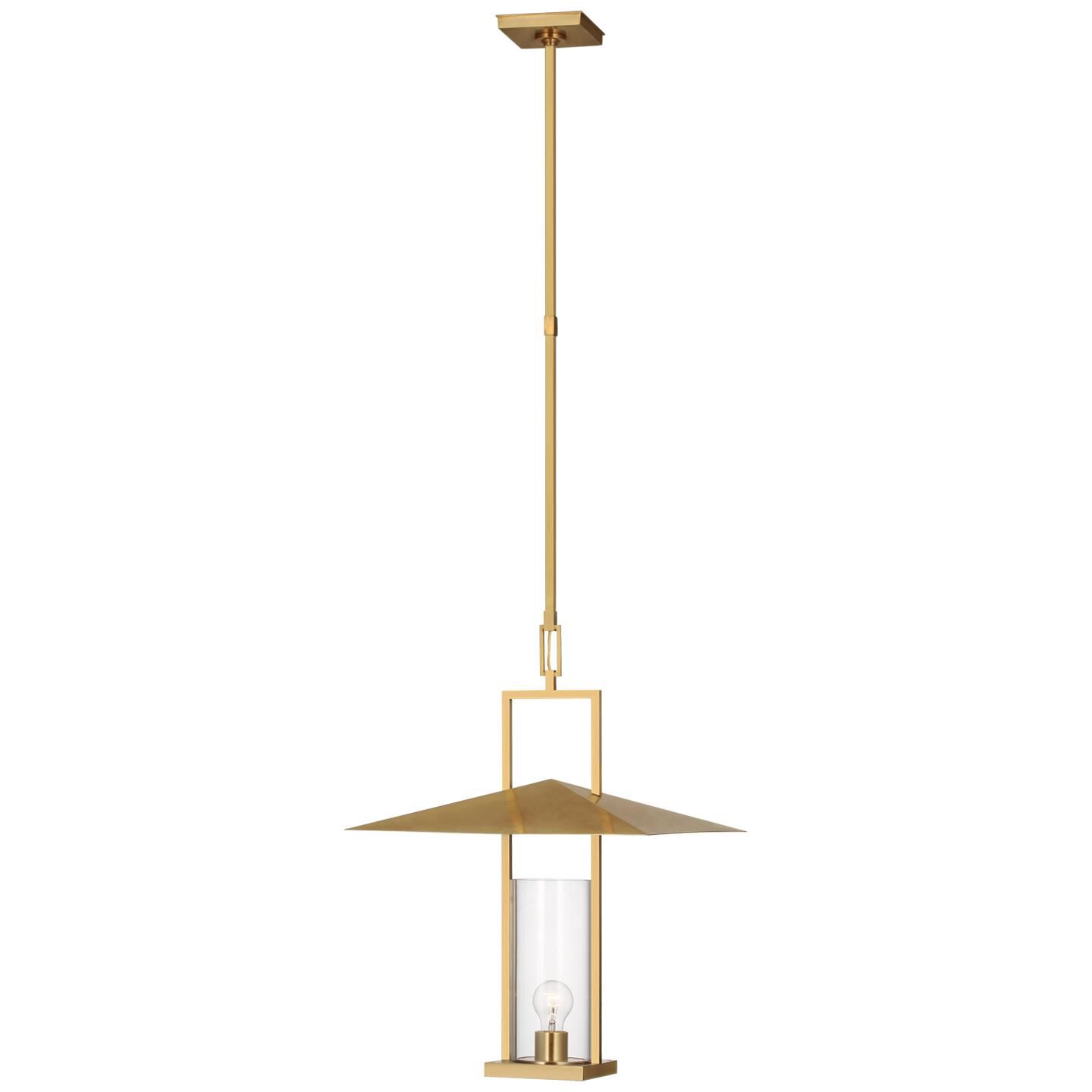 Shown in Antique Brass finish and Clear glass