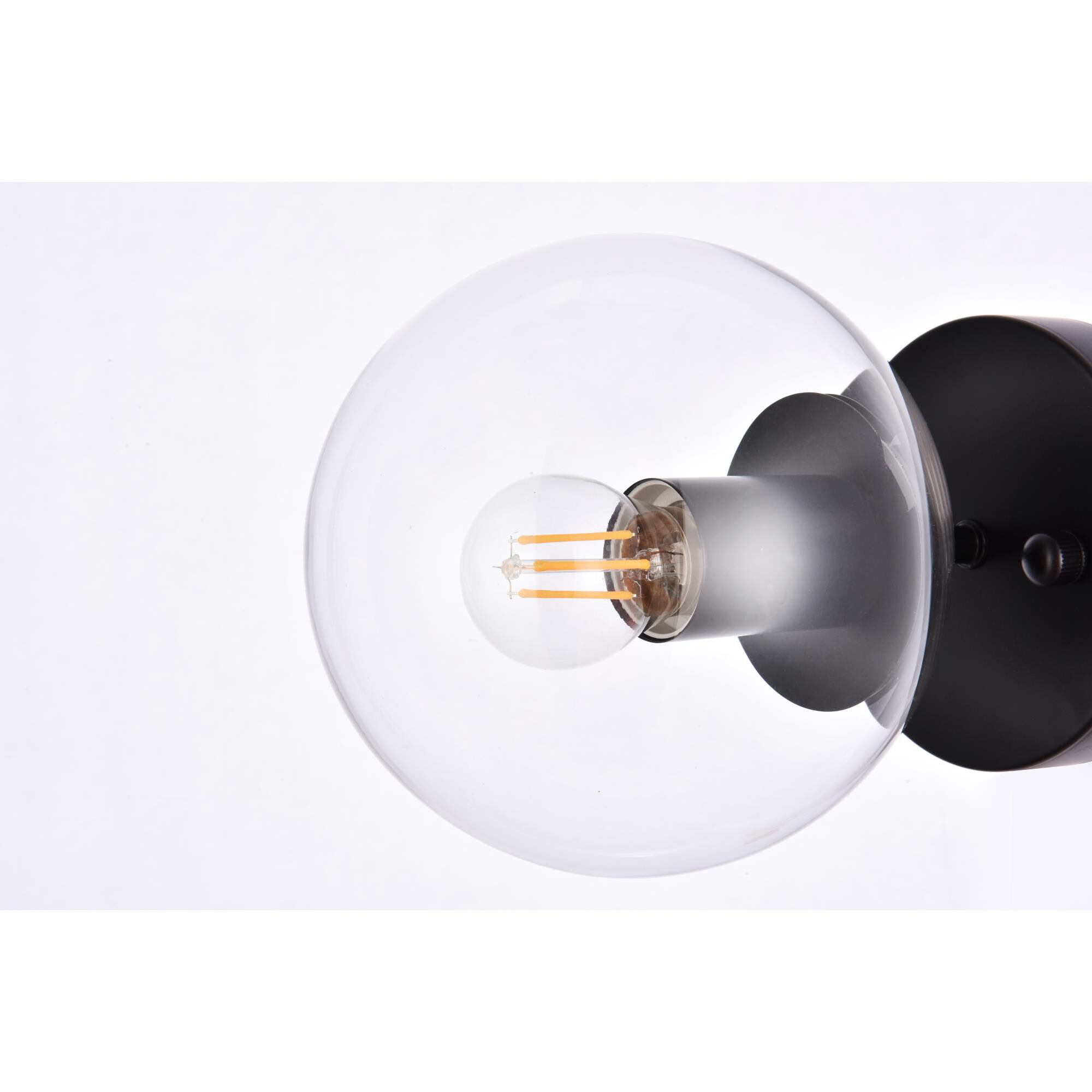 Shown in Black finish and Clear glass