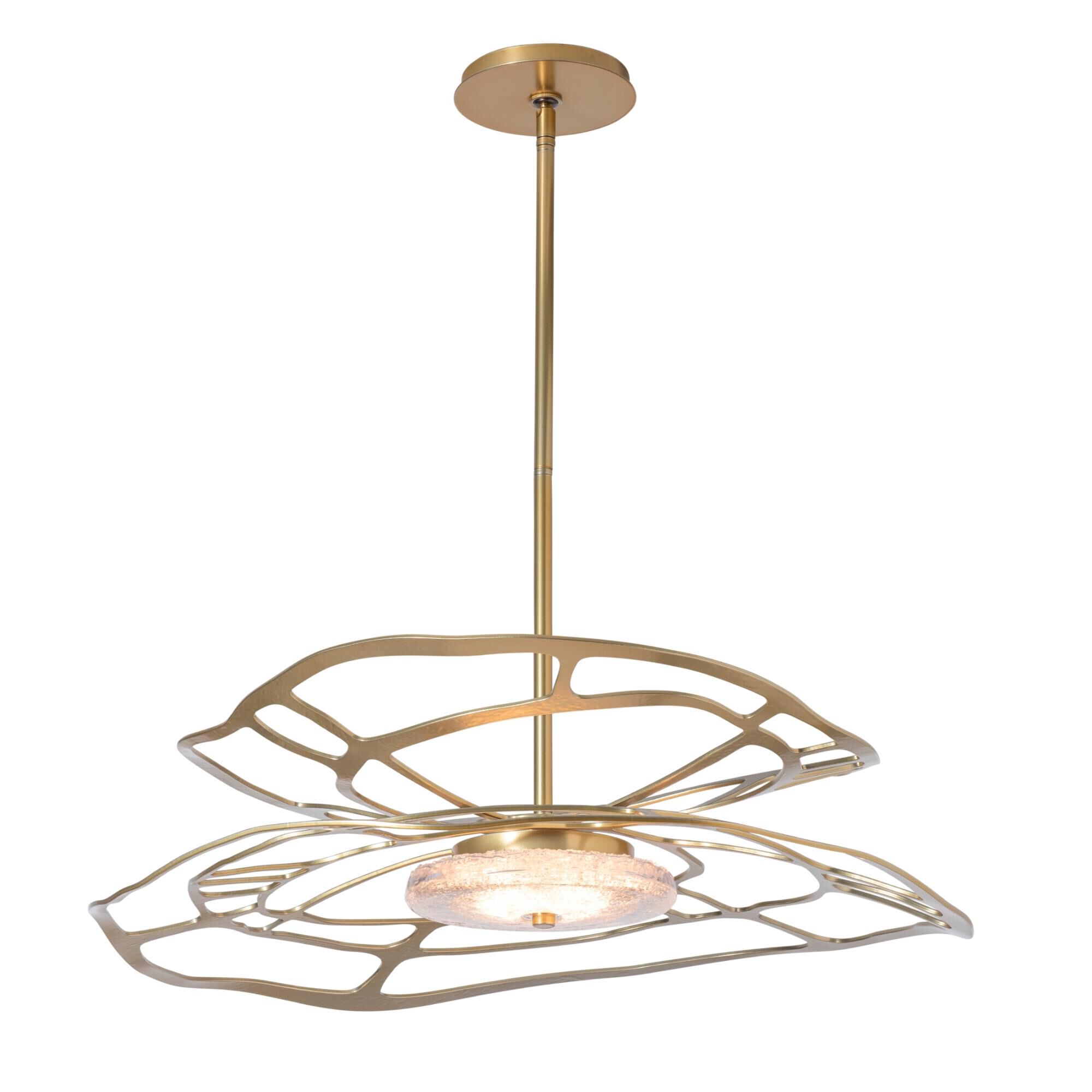 Shown in Modern Brass finish and Clear shade