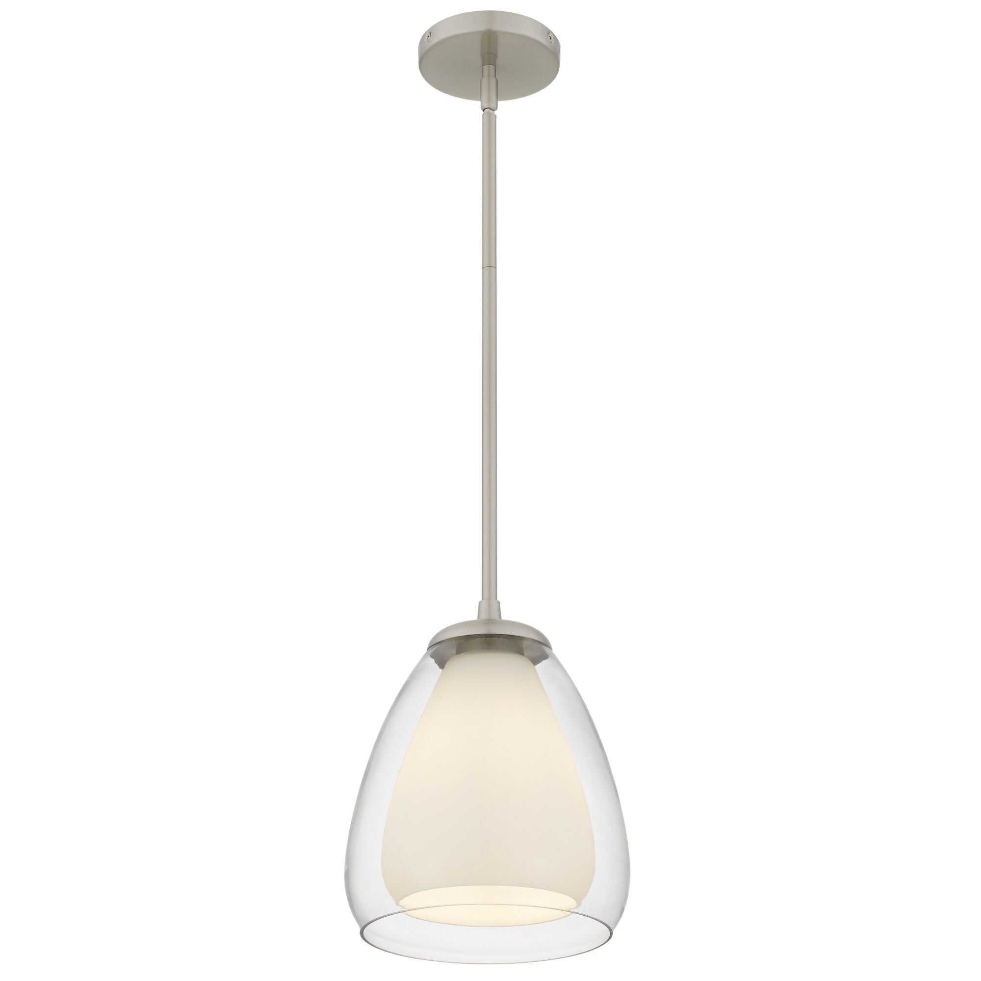 Shown in Brushed Nickel finish and Clear Glass, Opal Etched Glass shade