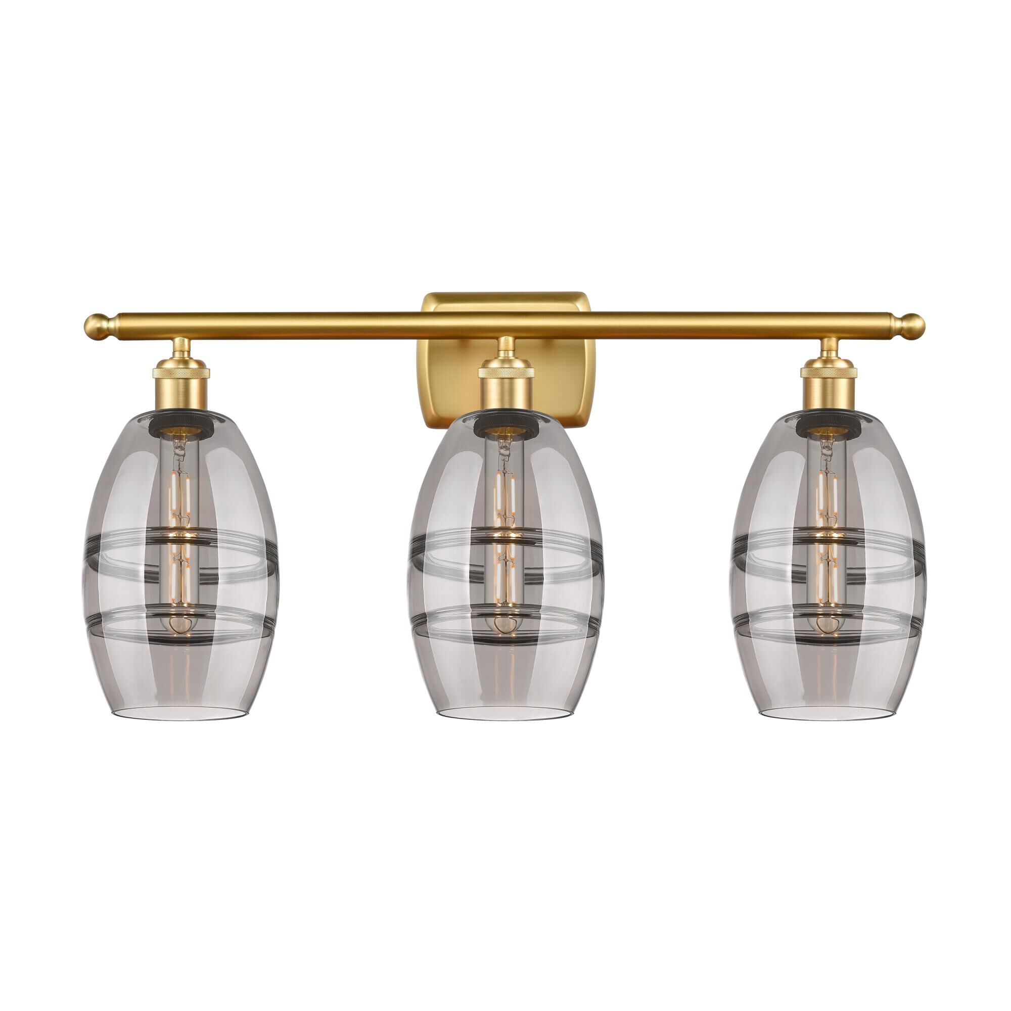 Shown in Satin Gold finish and Light Smoke glass