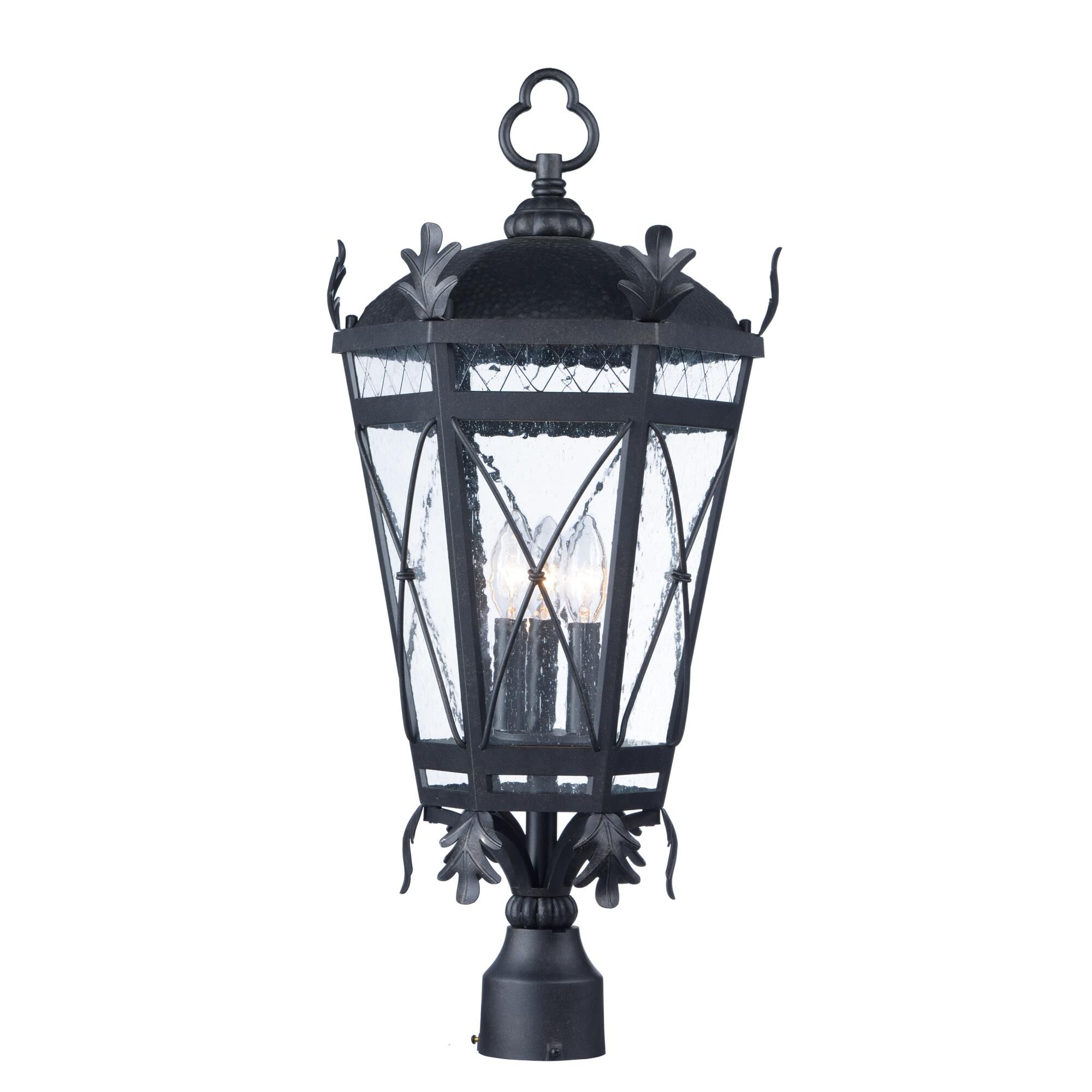 Shown in Artesian Bronze finish and Seedy glass