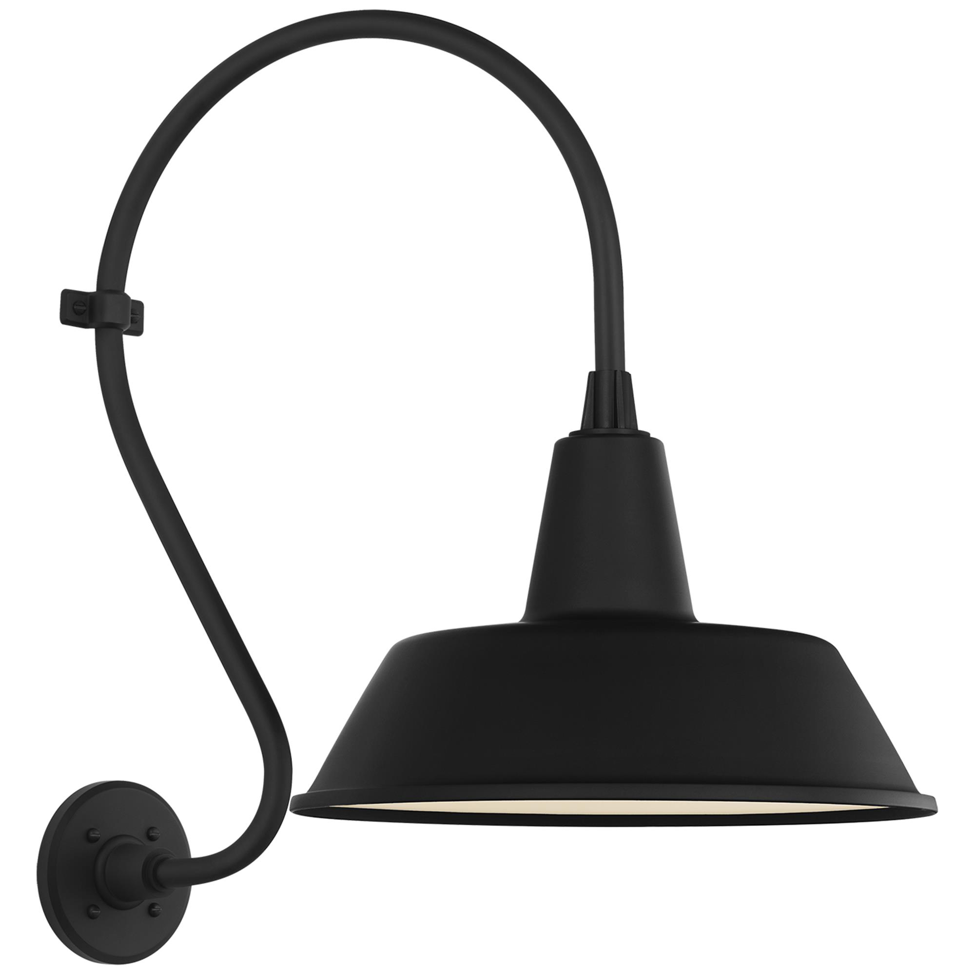 Shown in Matte Black finish and Black shade