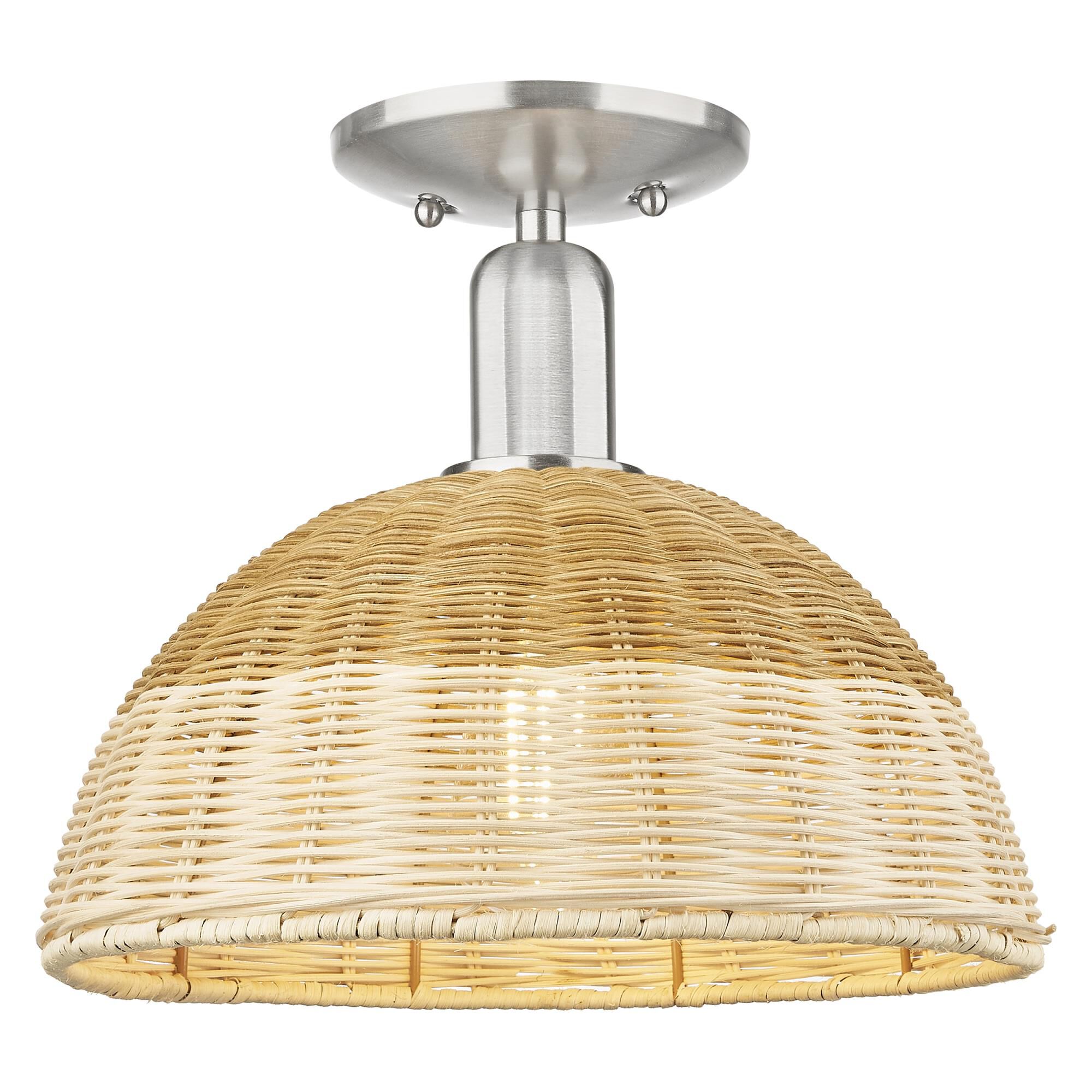 Bruno Marashlian Natural Ballston Dome 12 Inch Semi Flush Mount by Innovations Lighting