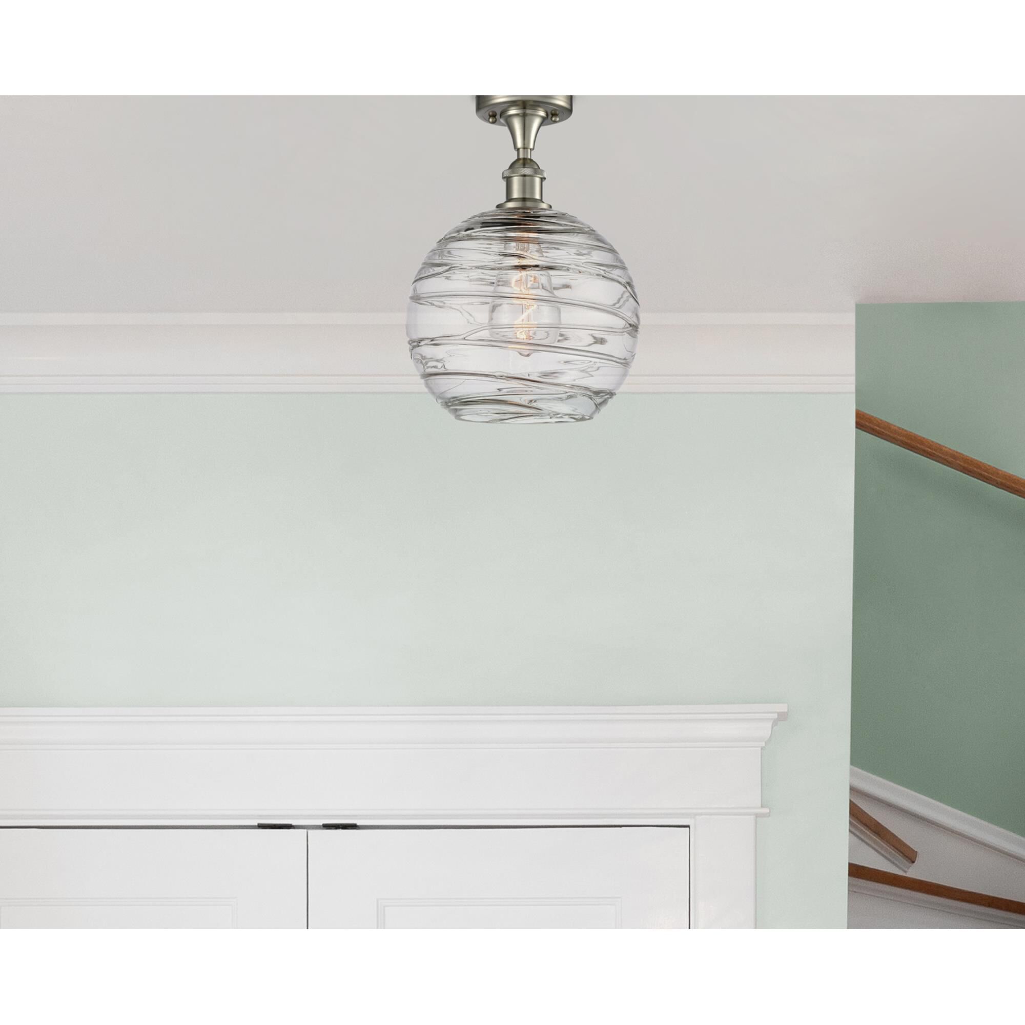 Shown in Brushed Satin Nickel finish and Sphere glass and Glass shade