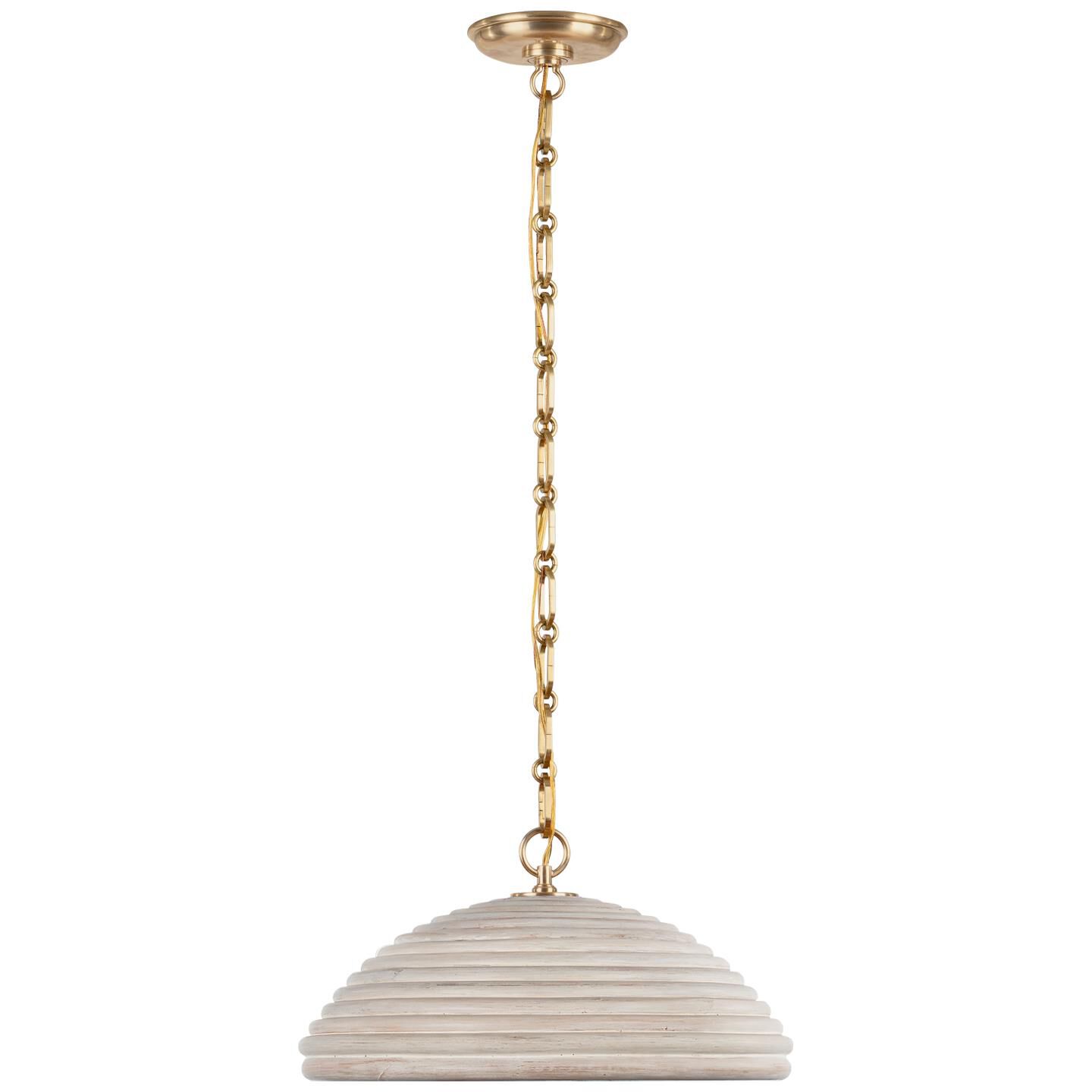 Shown in Hand-Rubbed Antique Brass finish and Ash Rattan shade