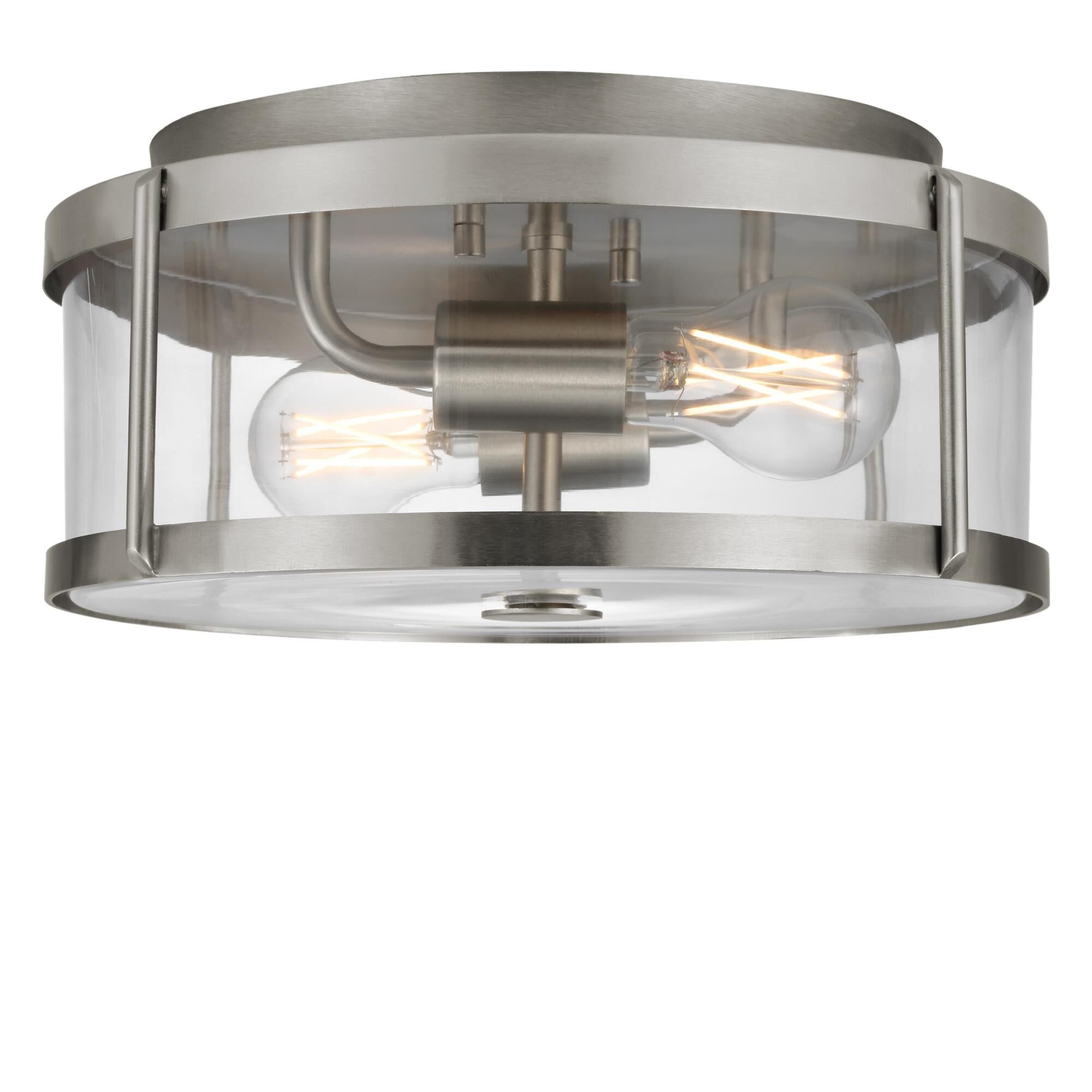 Shown in Brushed Nickel finish and Clear glass