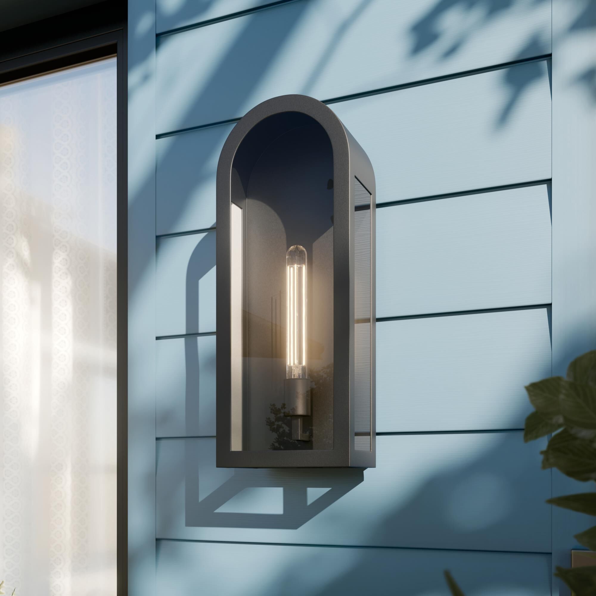 Shown in Textured Black finish and Clear glass