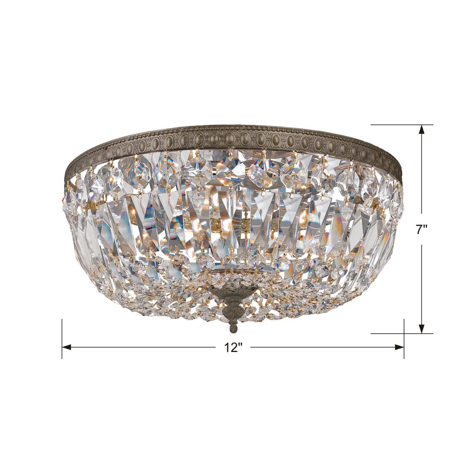 Ceiling Mount 12 Inch 3 Light Semi Flush Mount by Crystorama