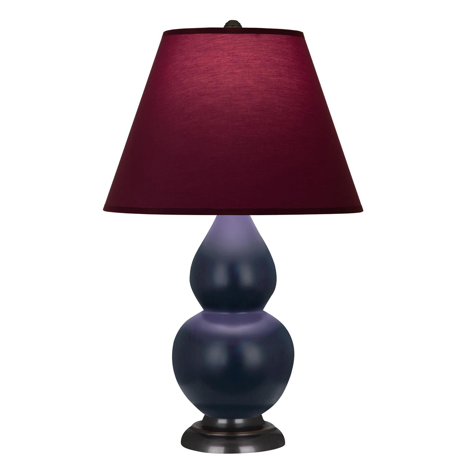 Shown in Matte Midnight Blue finish and Plum and Lavender shade and Bronze accent