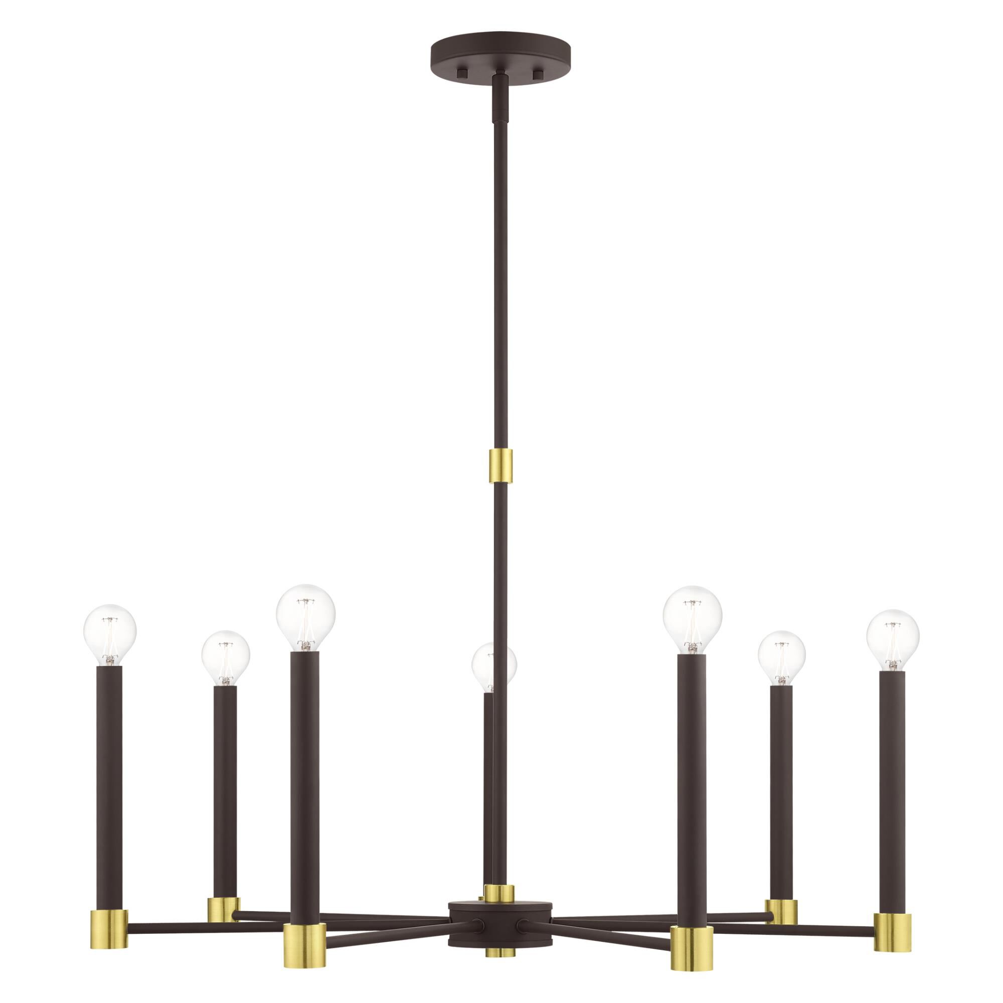 Shown in Bronze With Satin Brass Accents finish