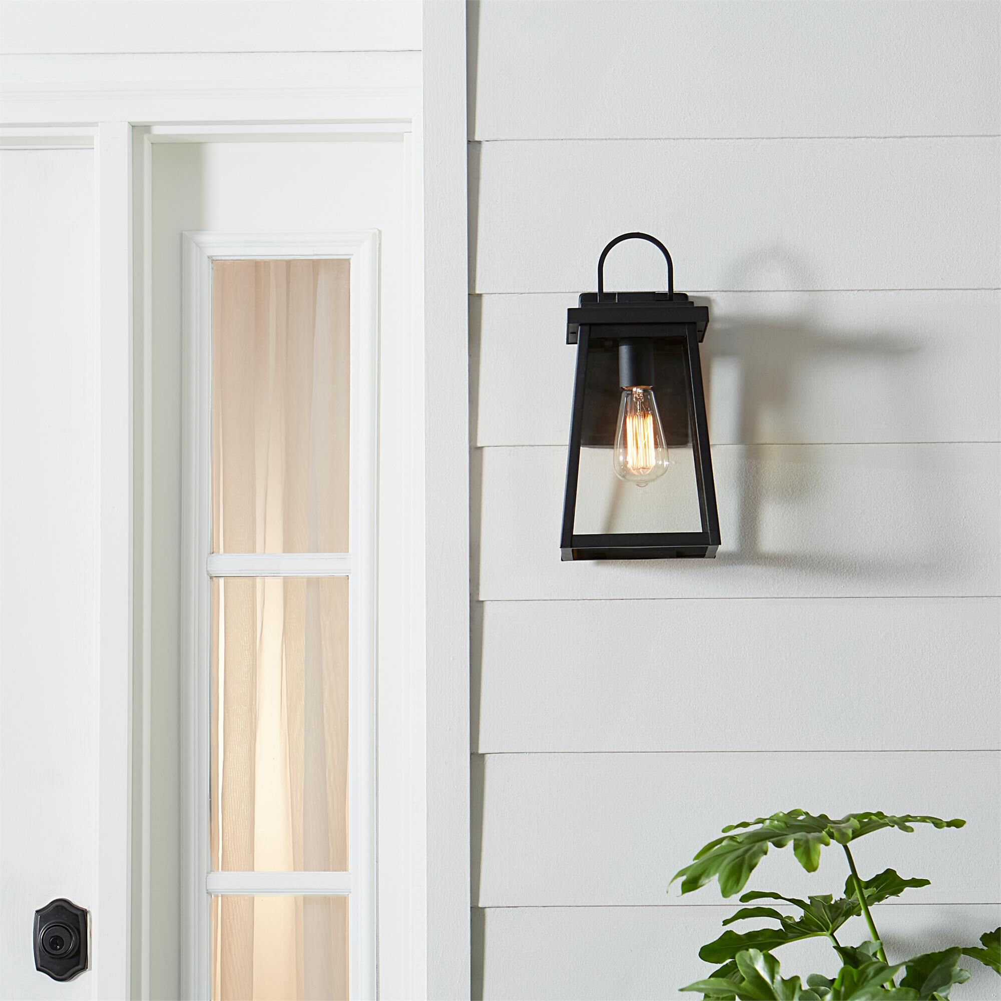 Shown in Black finish and Clear glass