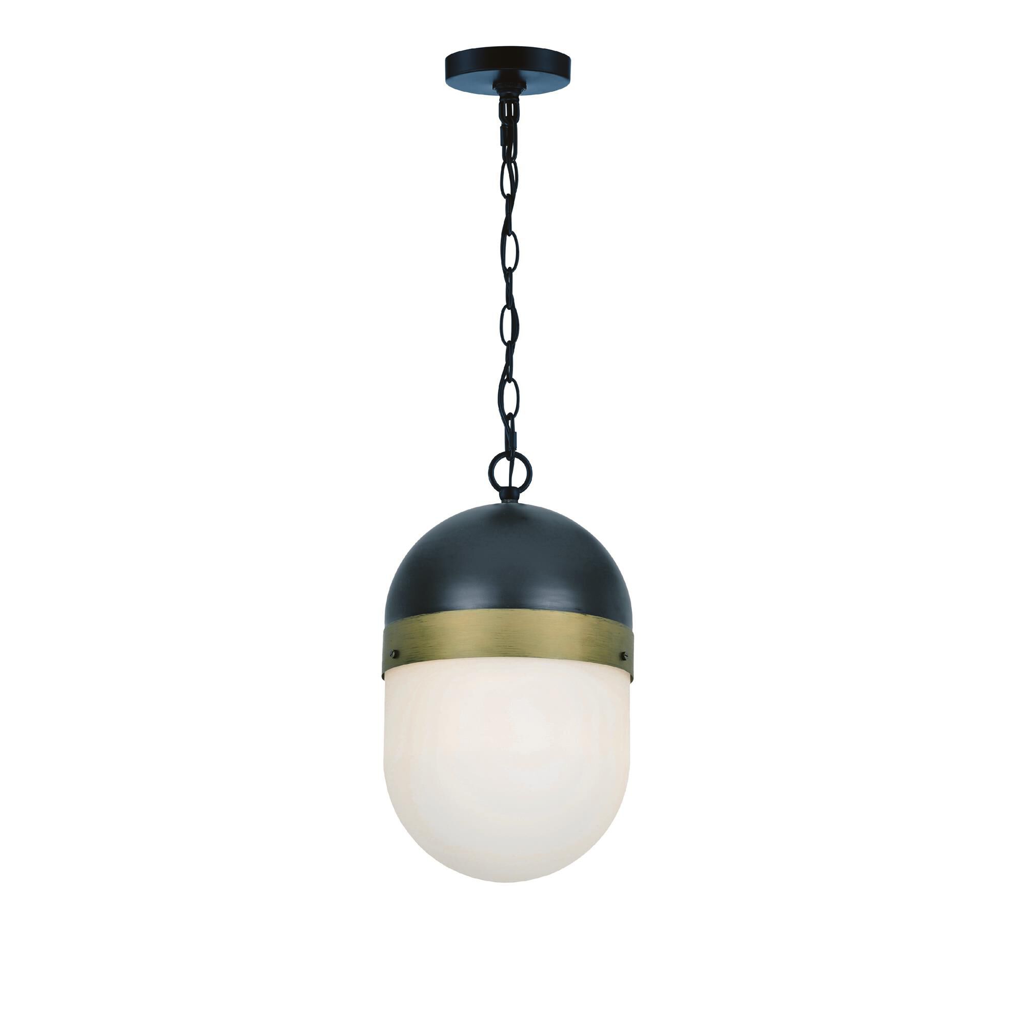 Shown in Matte Black + Textured Gold finish and Opal Frosted glass and Opal Frosted Glass shade