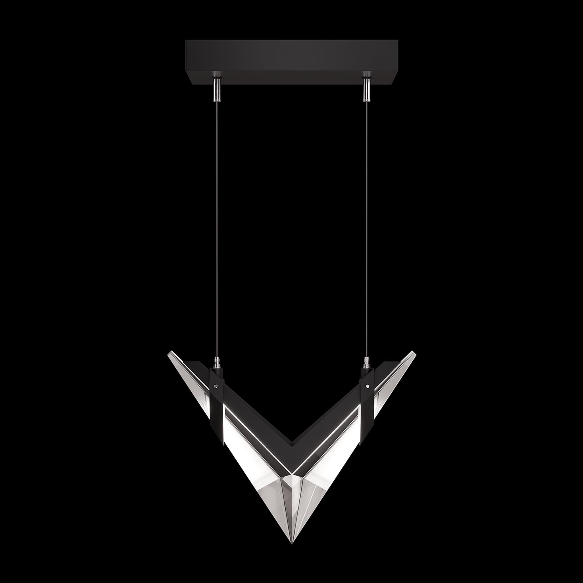 Shown in Black finish and True crystal and False glass