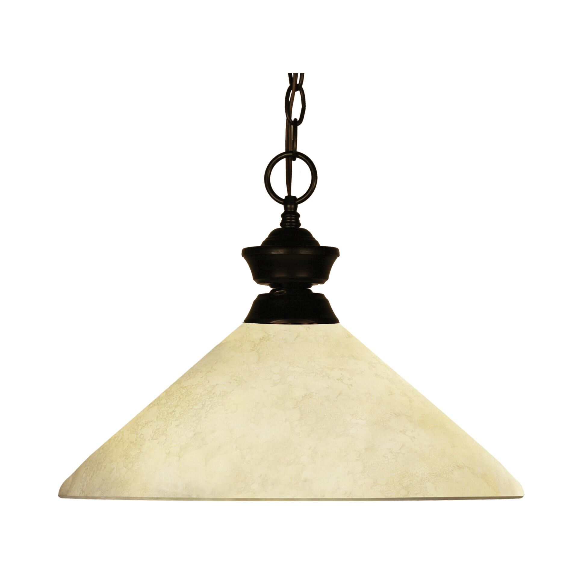Shown in Bronze finish and Glass shade