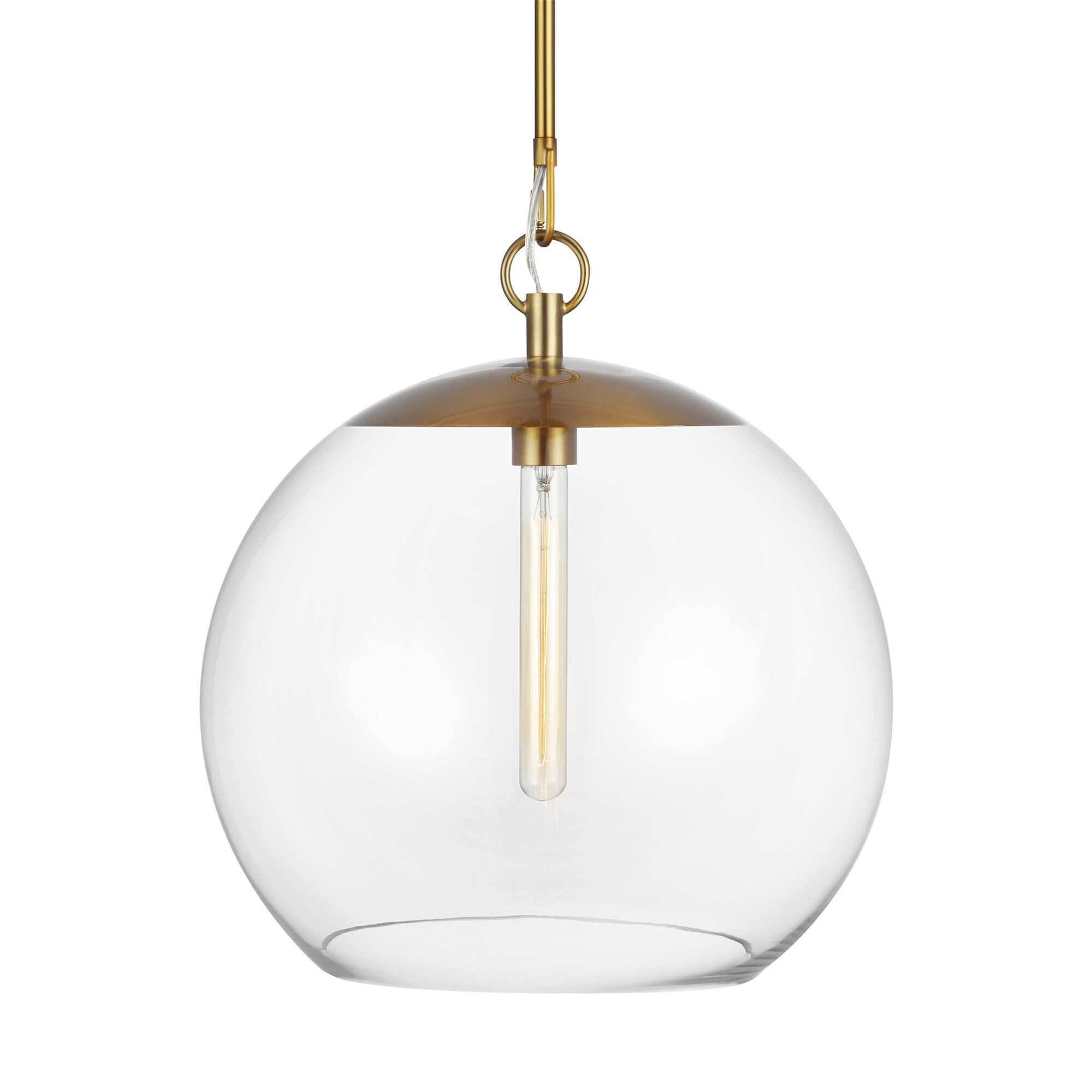 Shown in Burnished Brass finish and Clear glass
