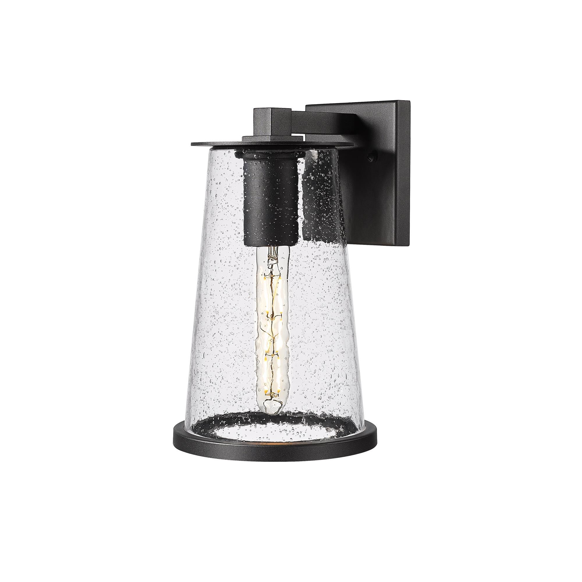 Shown in Sand Black finish and Clear Seedy glass and Clear Seedy shade