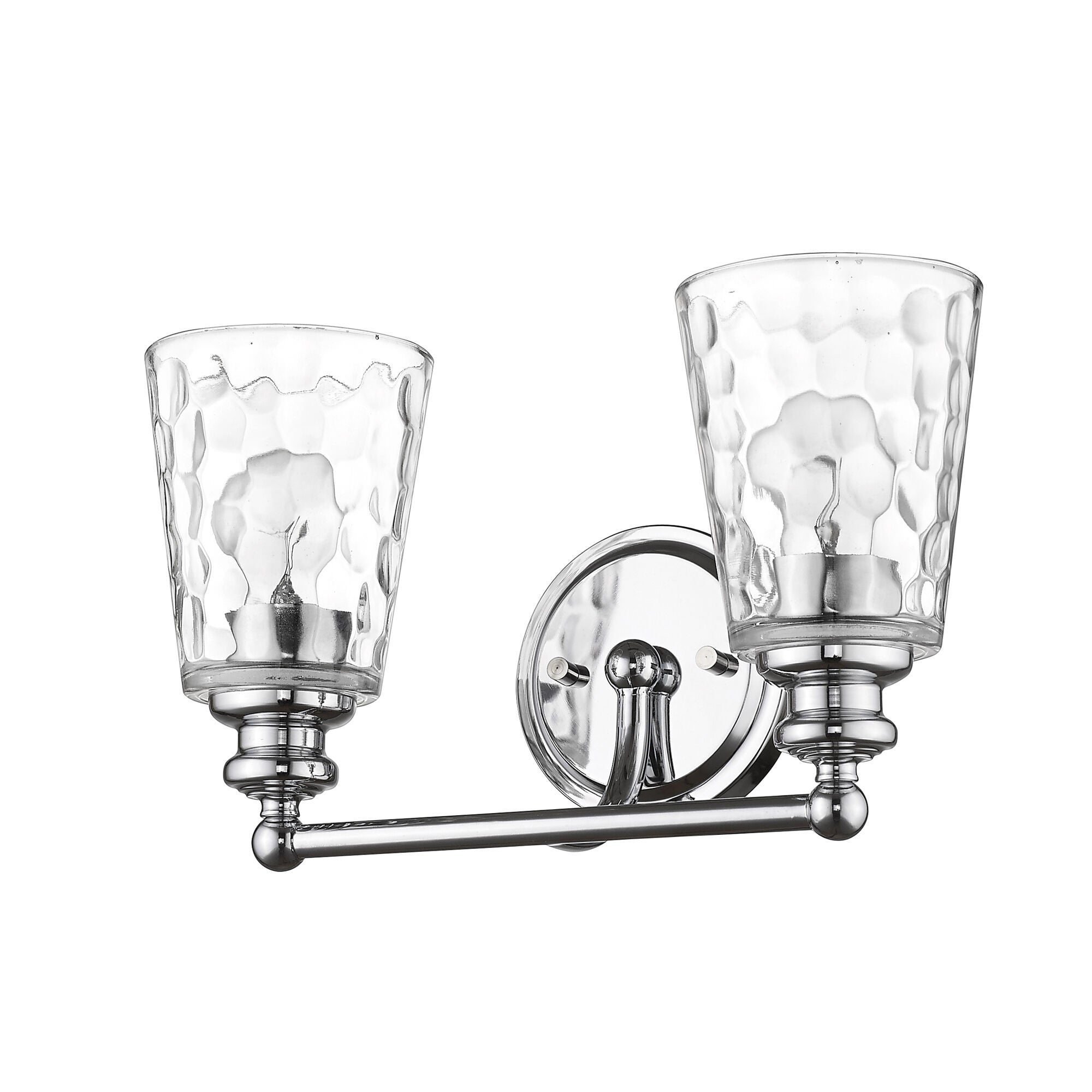 Shown in Chrome finish and Clear glass and Clear, Optic Cone Shaped Glass shade