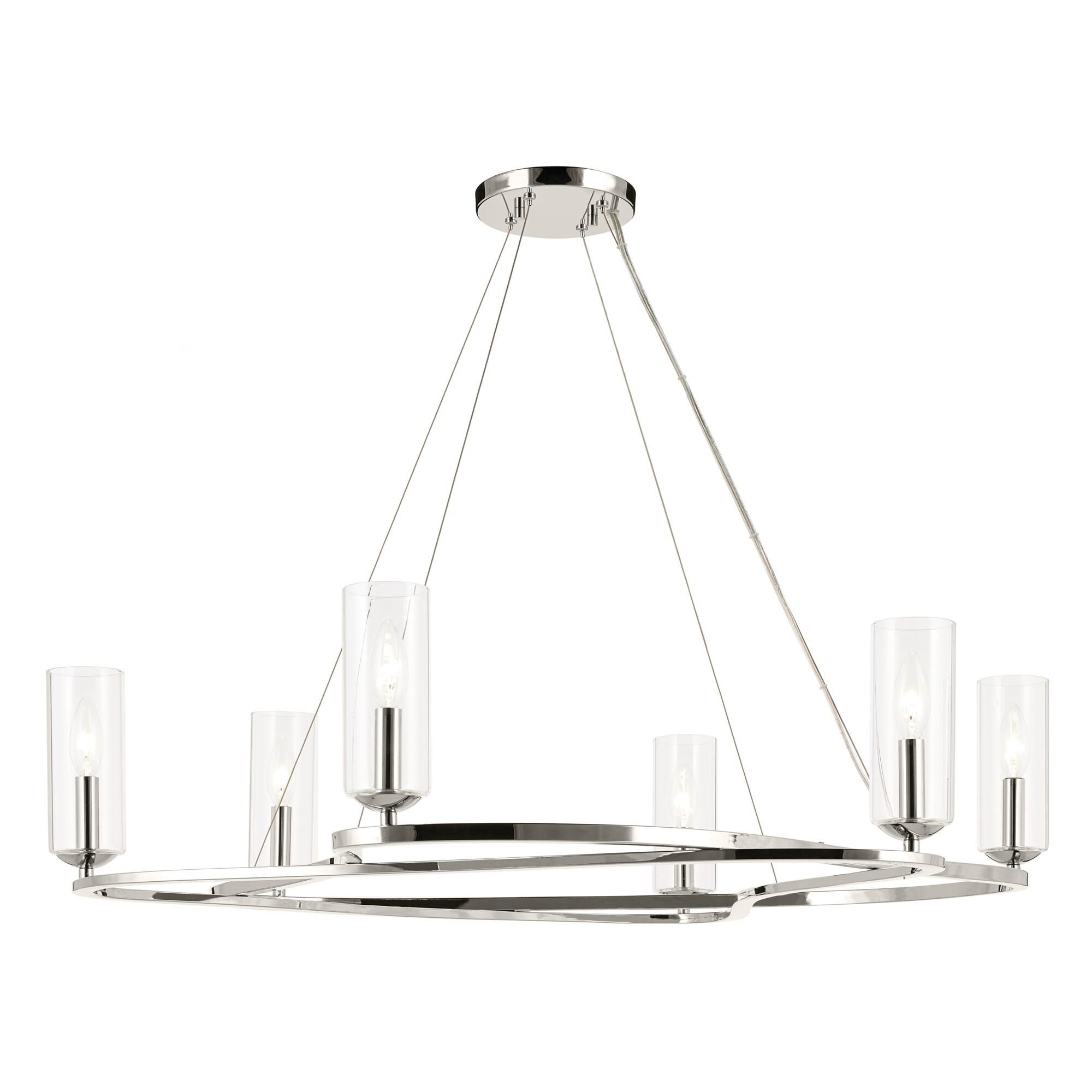Shown in Polished Nickel finish and Clear glass