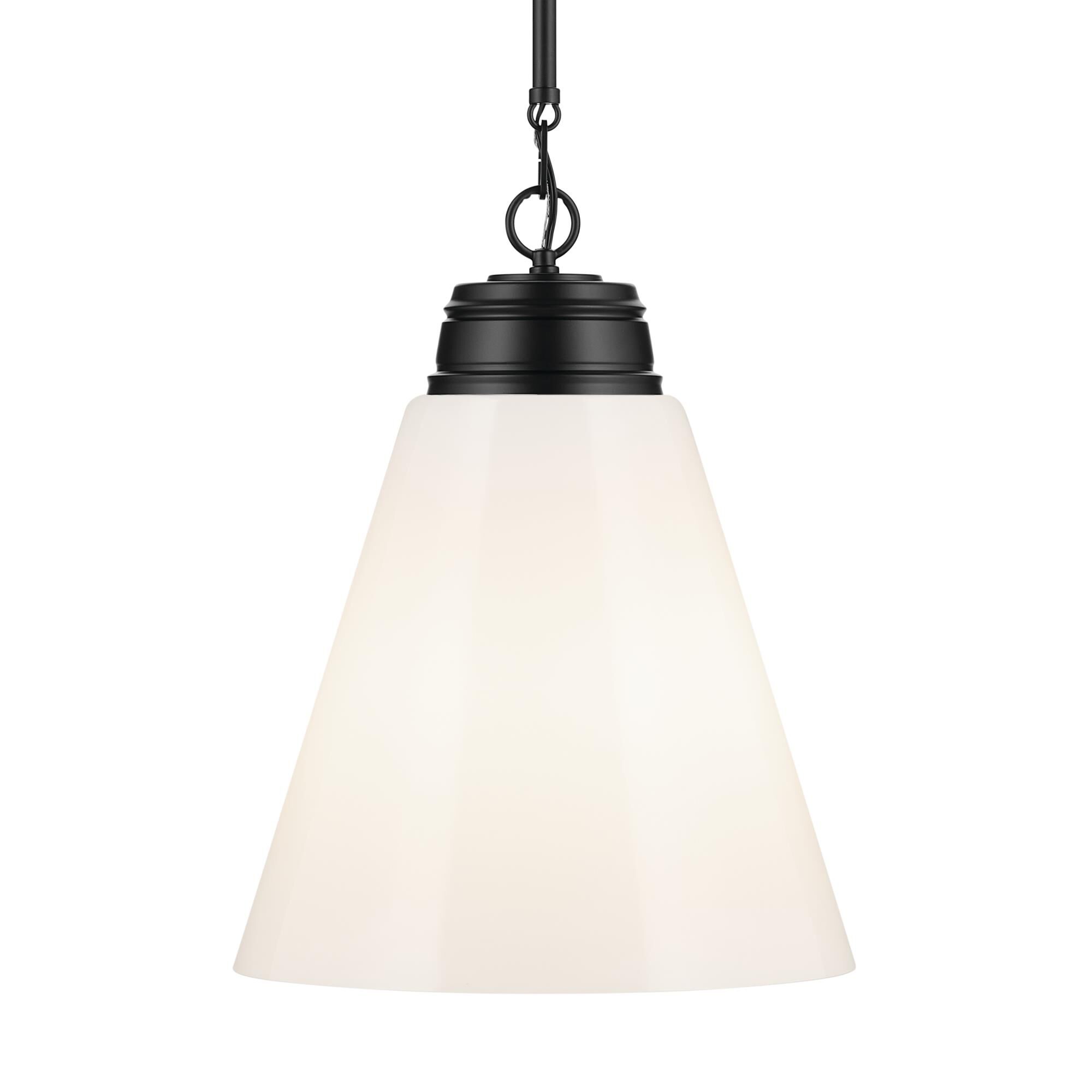 Shown in Black finish and Opal glass