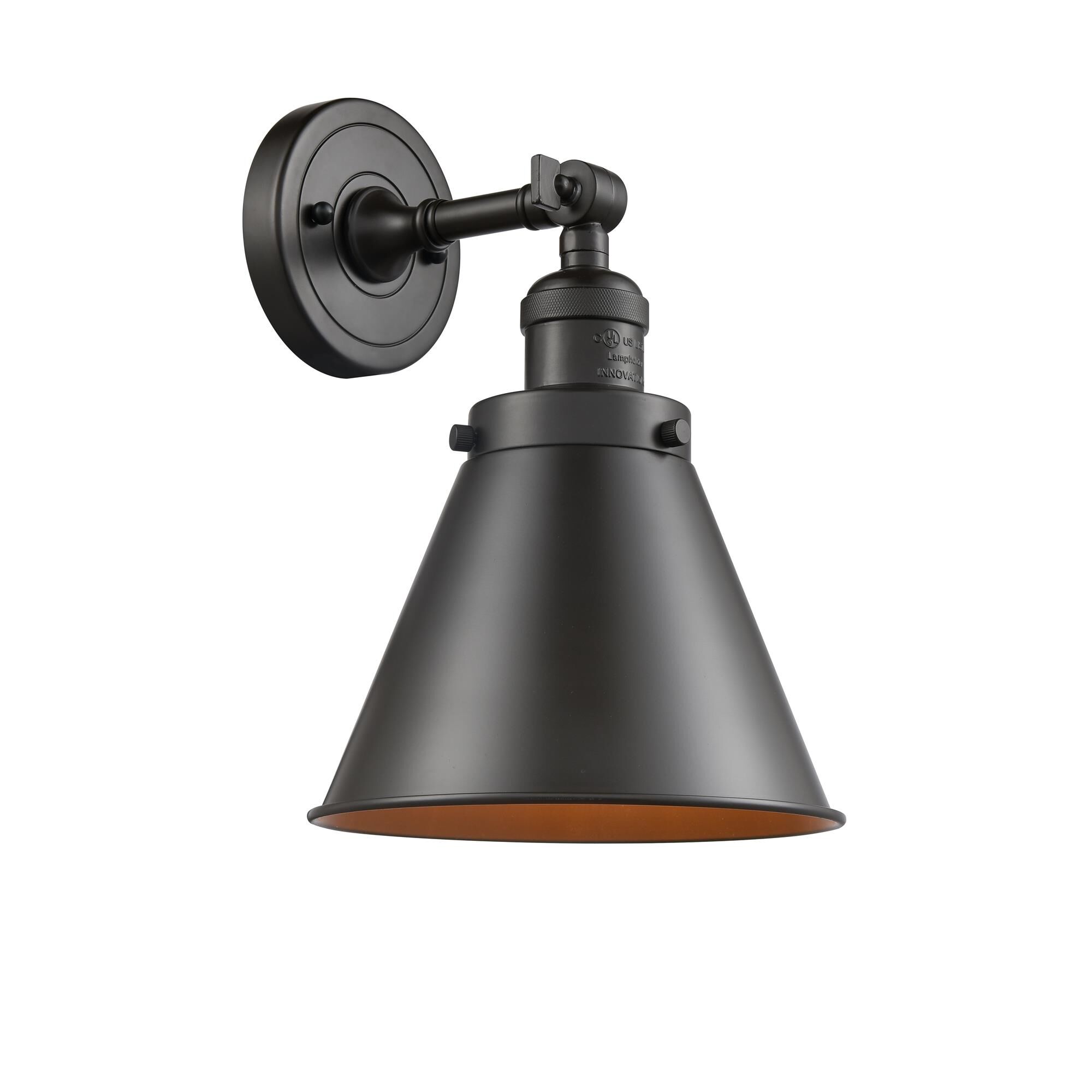 Shown in Oil Rubbed Bronze finish and Metal - Oil Rubbed Bronze - Cone shade