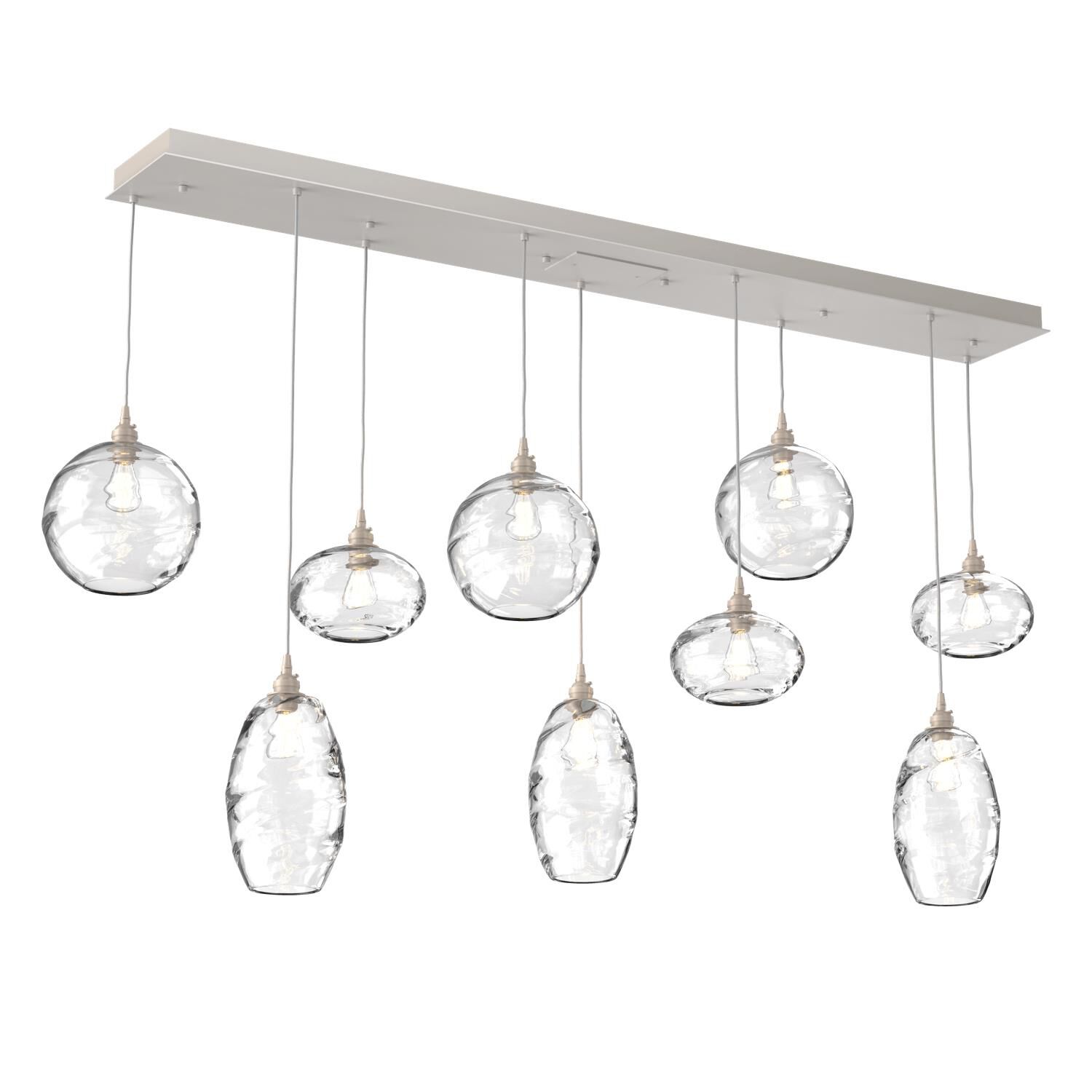 Shown in Metallic Beige Silver finish and Optic Clear glass