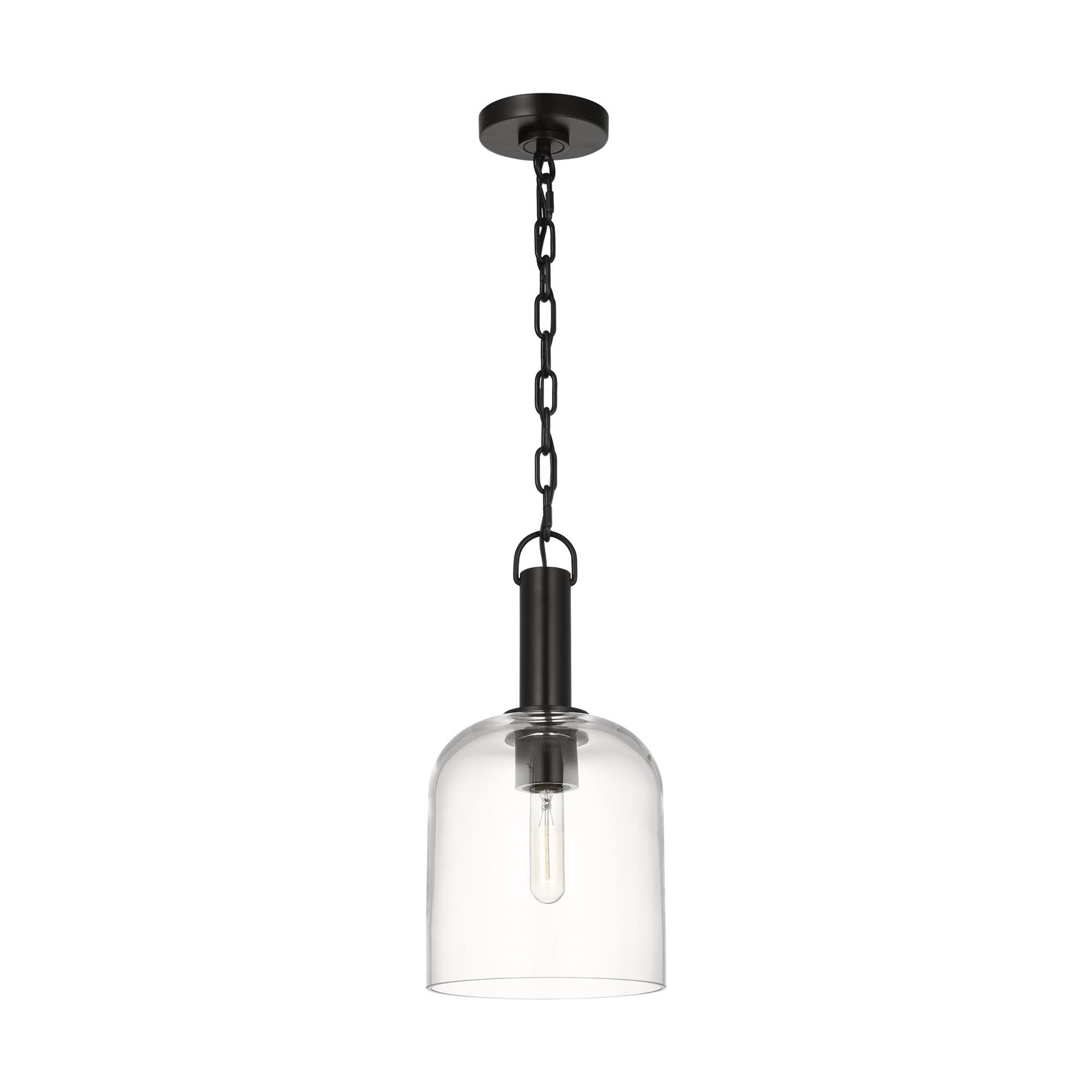 Shown in Aged Iron finish and Clear glass