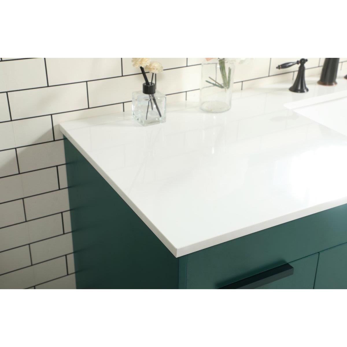 Shown in Green finish and Without Backsplash accent