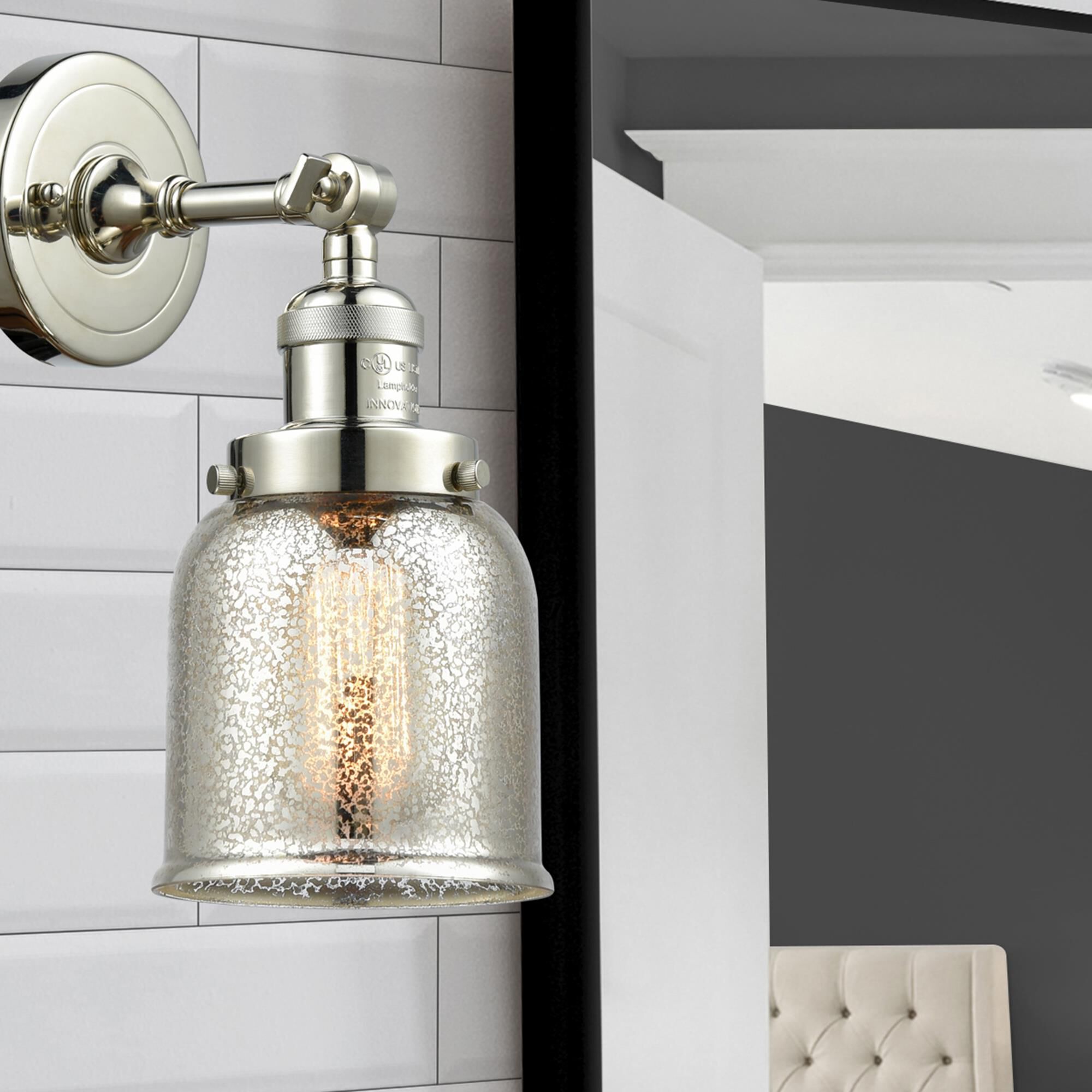 Shown in Polished Nickel finish and Silver Mercury glass