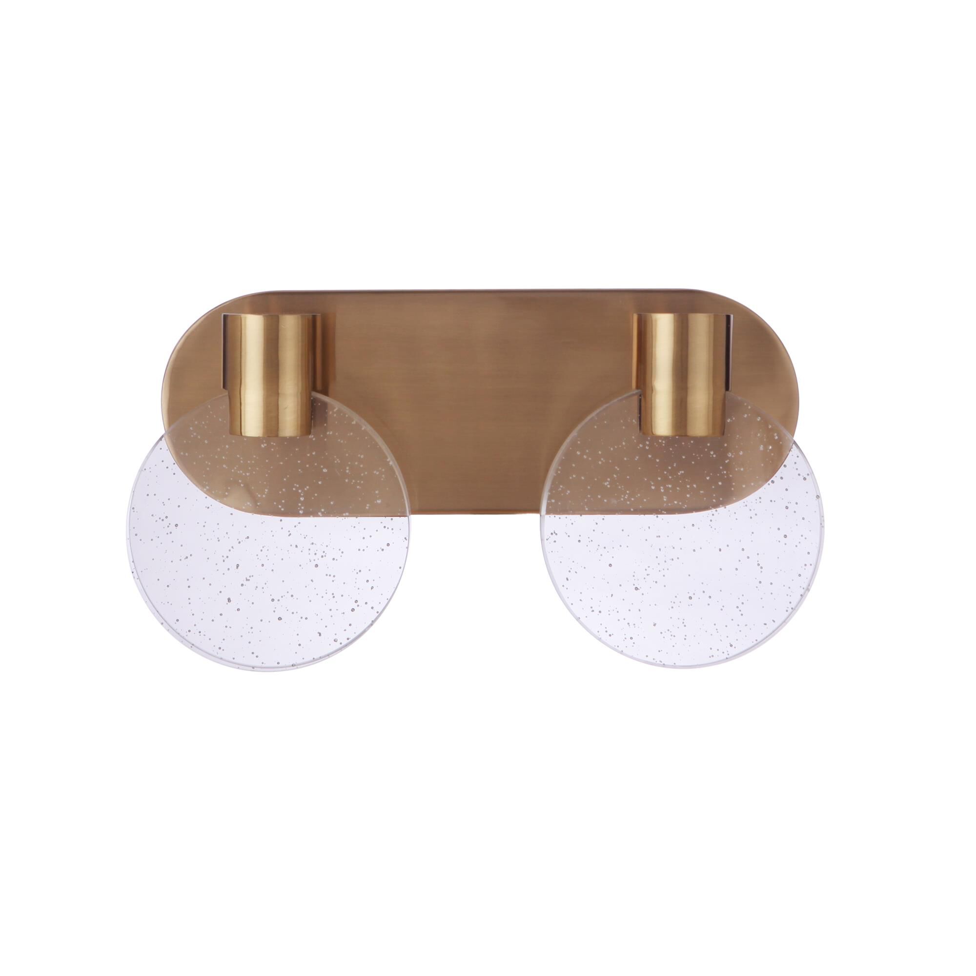 Shown in Satin Brass finish and Seeded glass