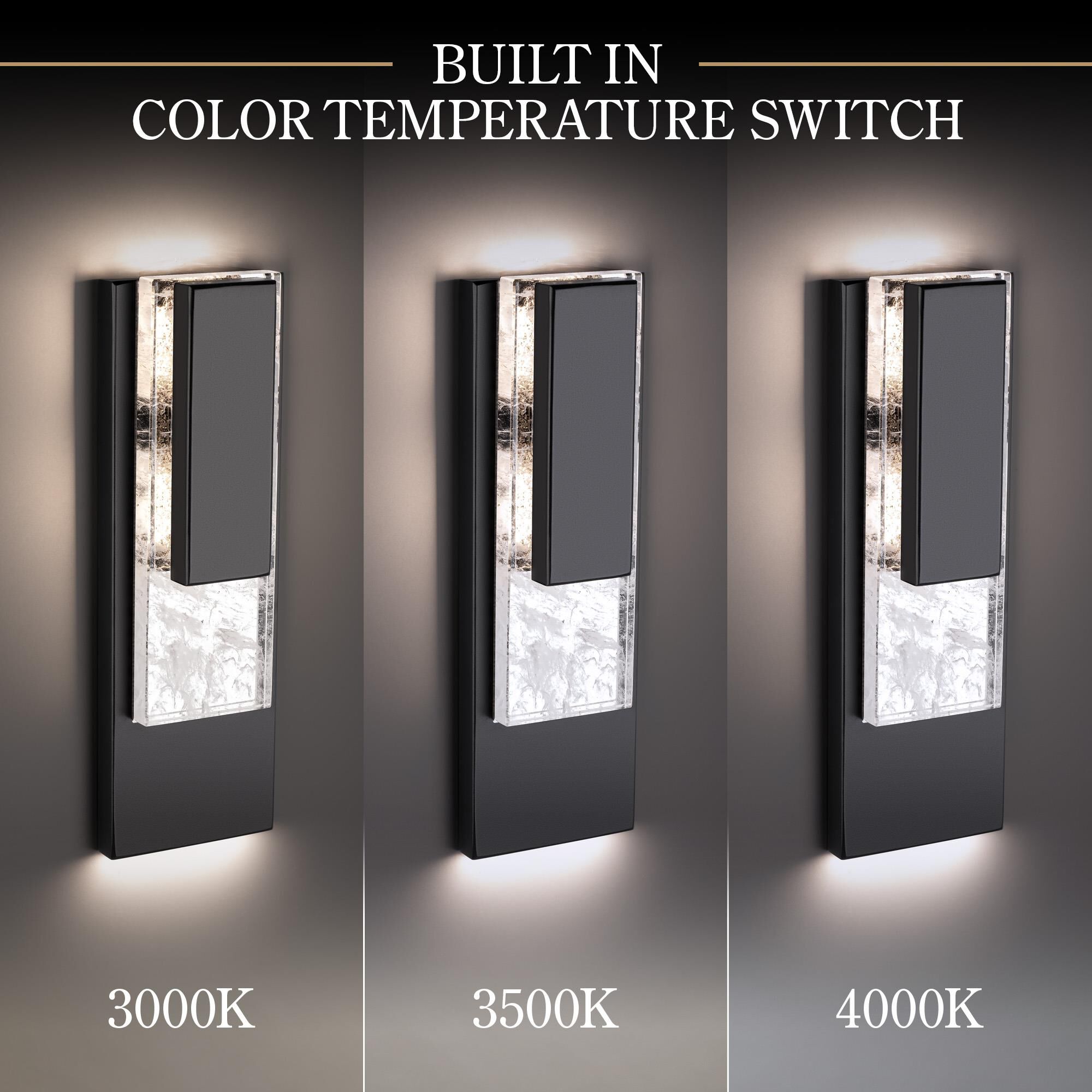 Shown in Black finish and Clear Optic Haze Crystal glass