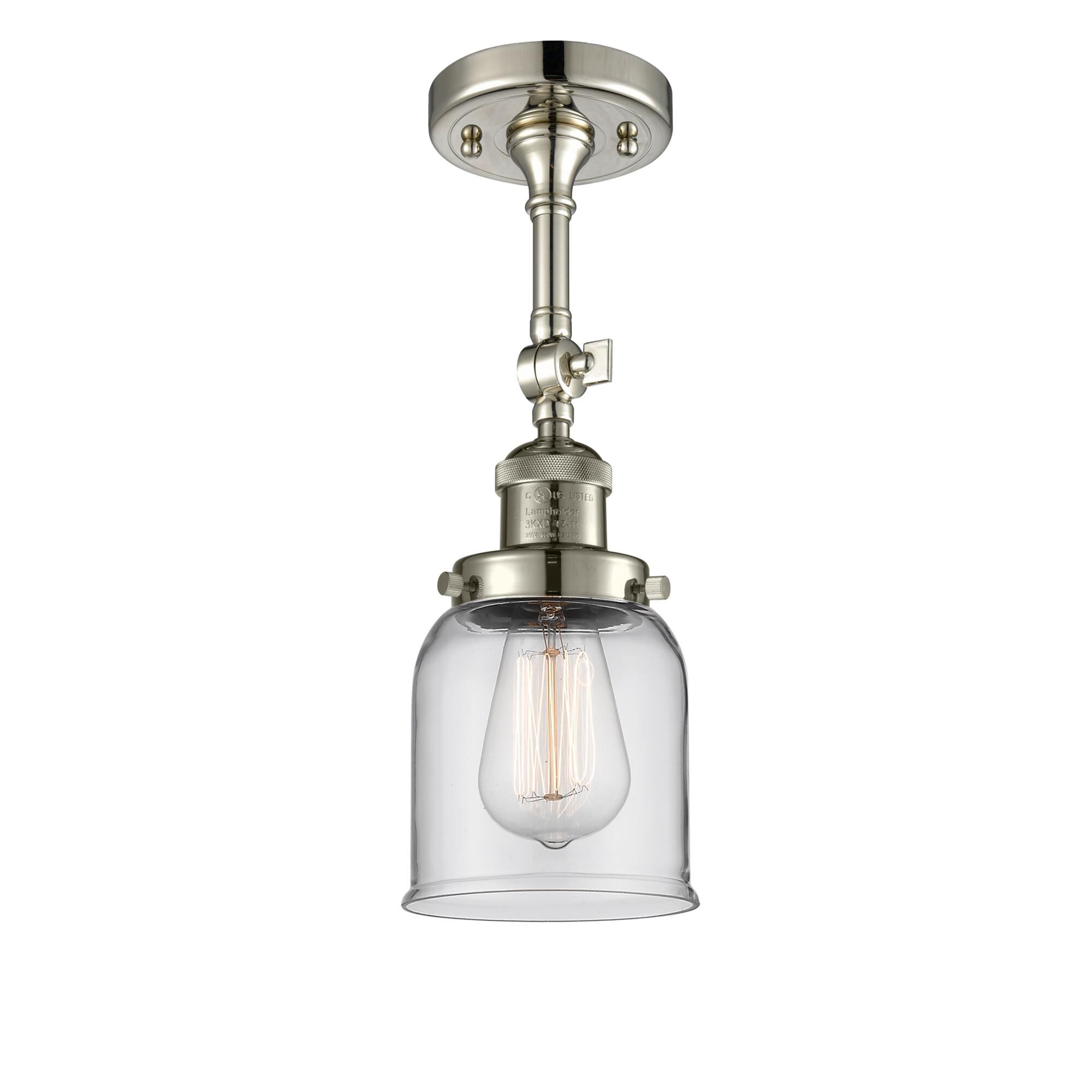 Shown in Polished Nickel finish and Clear glass and None accent
